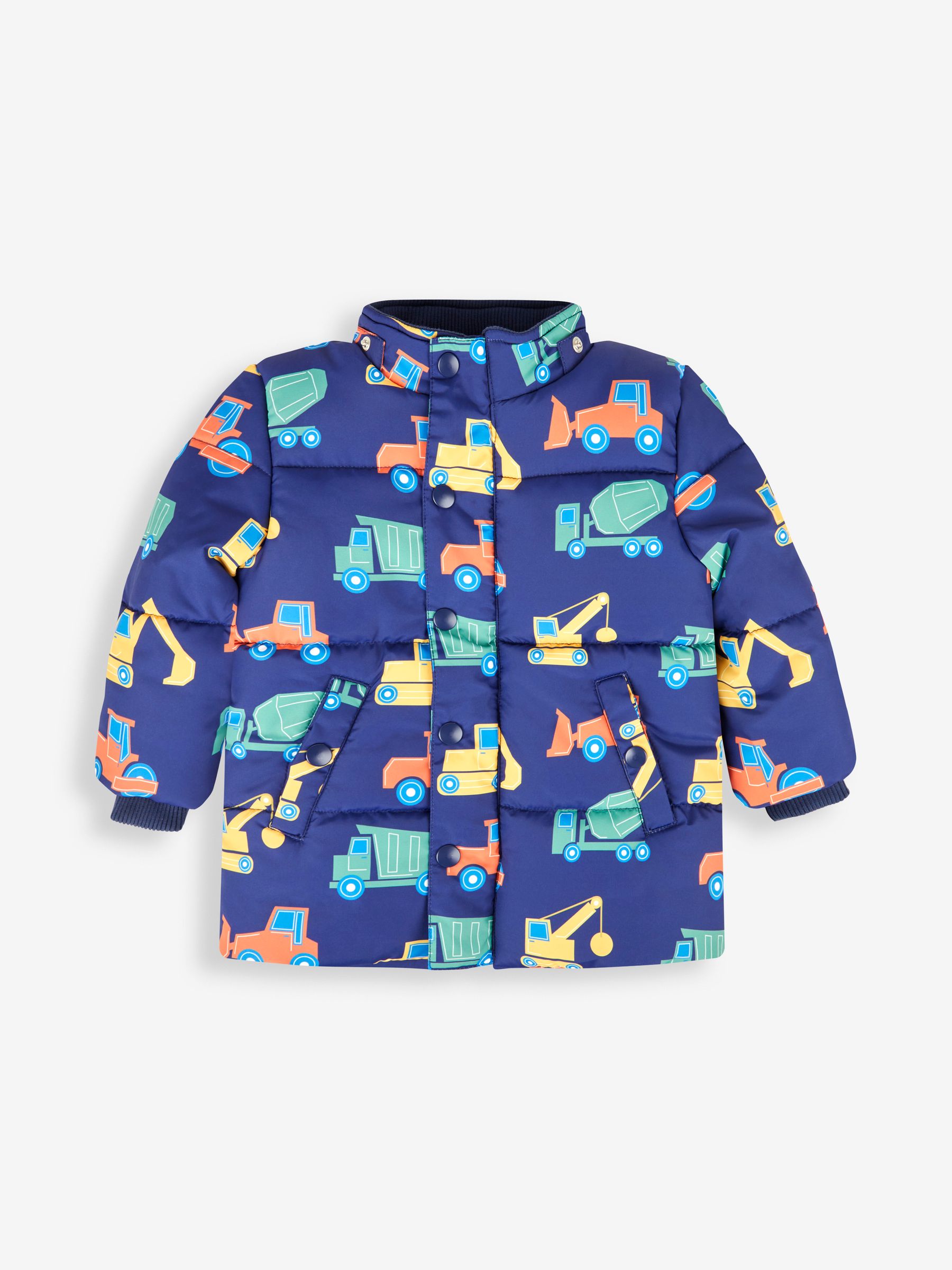 Navy Blue Construction Character Puffer Jacket - Image 6 of 8