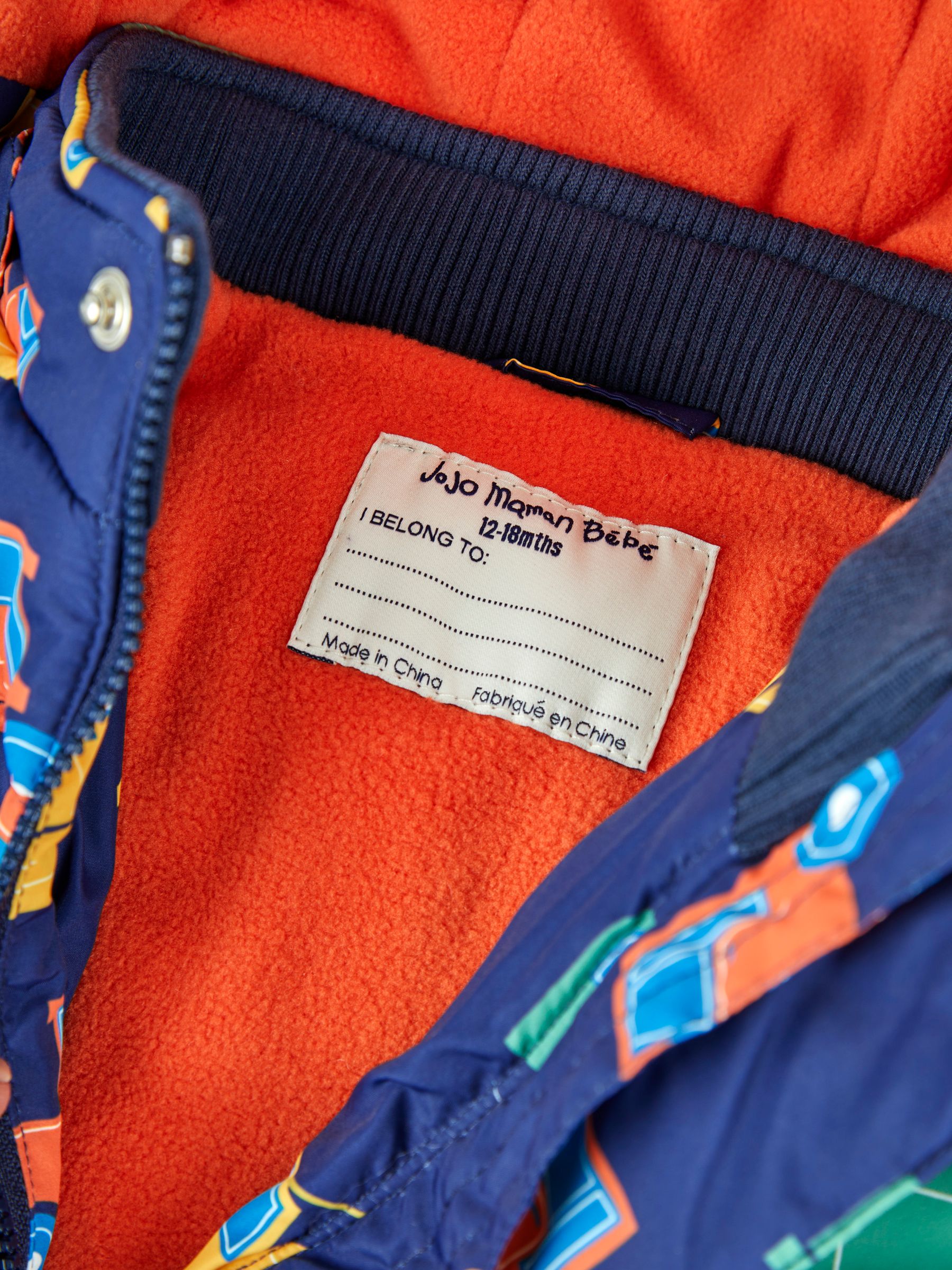 Navy Blue Construction Character Puffer Jacket - Image 8 of 8
