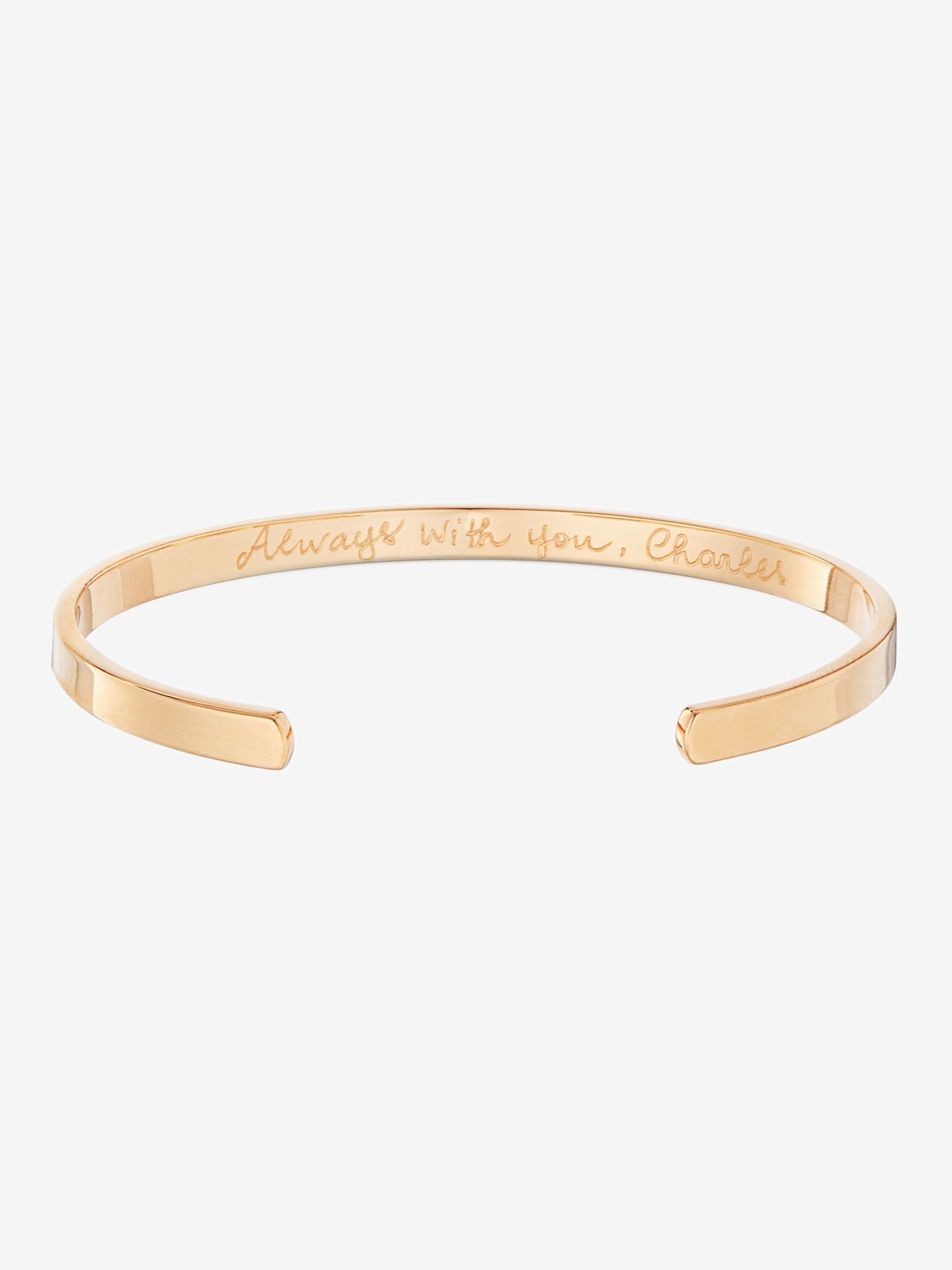 18k Gold Plated Merci Maman Personalised Open Bangle - Image 1 of 1