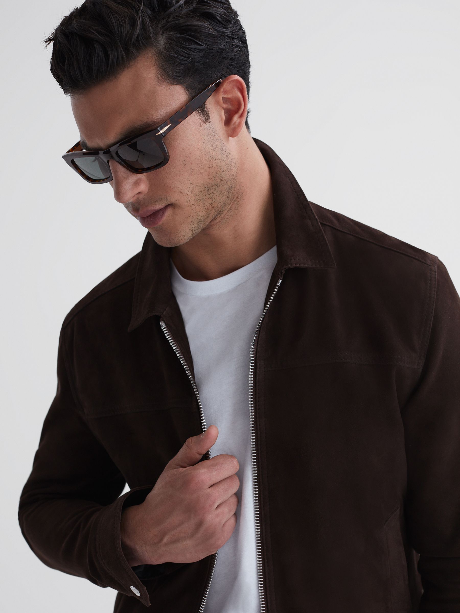 Eyewear by David Beckham Rectangular Sunglasses in Tortoise - Image 2 of 5 Eyewear by David Beckham Rectangular Sunglasses in Tortoise - Image 2 of 5