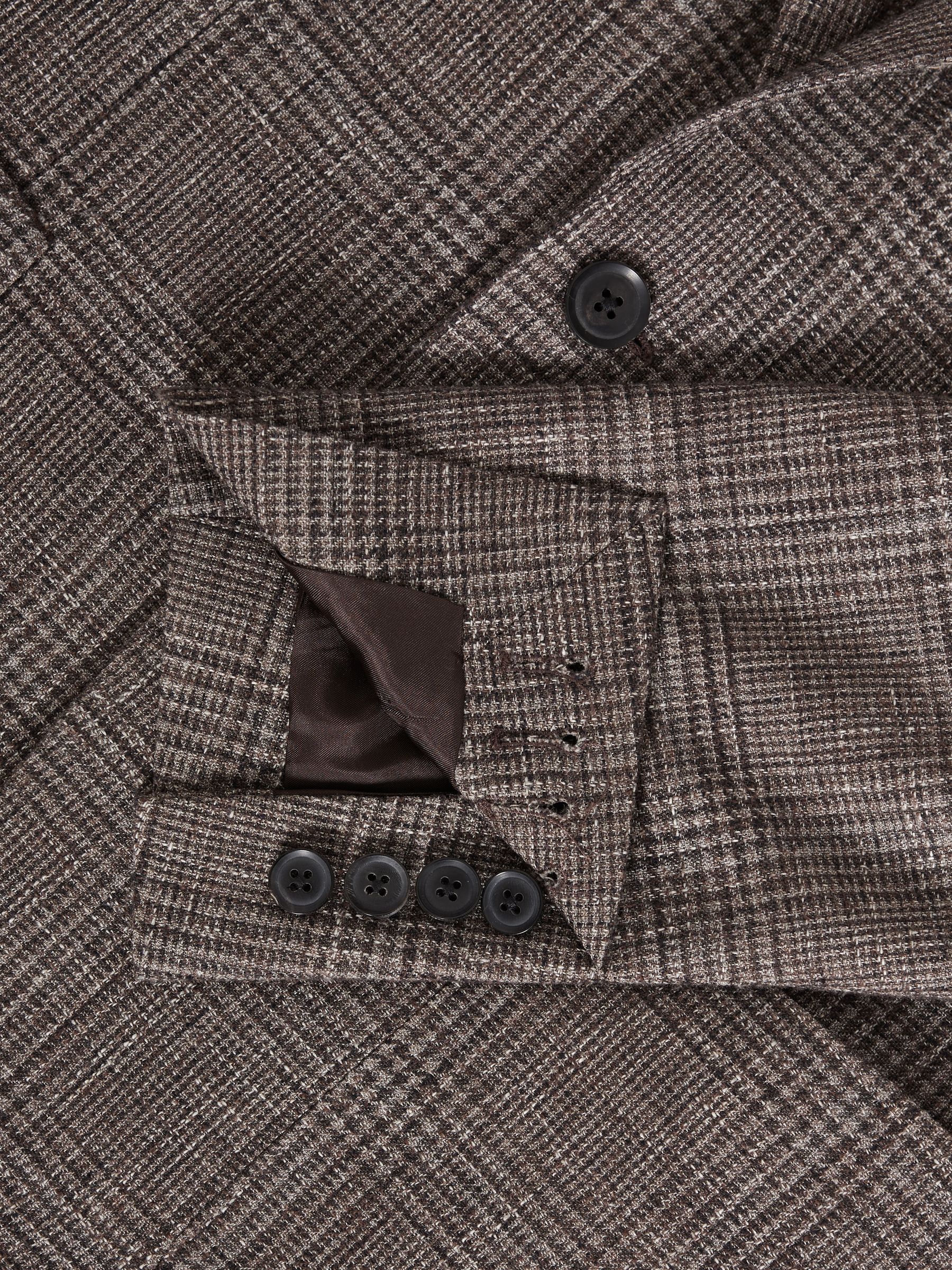 Modern Fit Single Breasted Check Blazer in Brown - Image 5 of 6