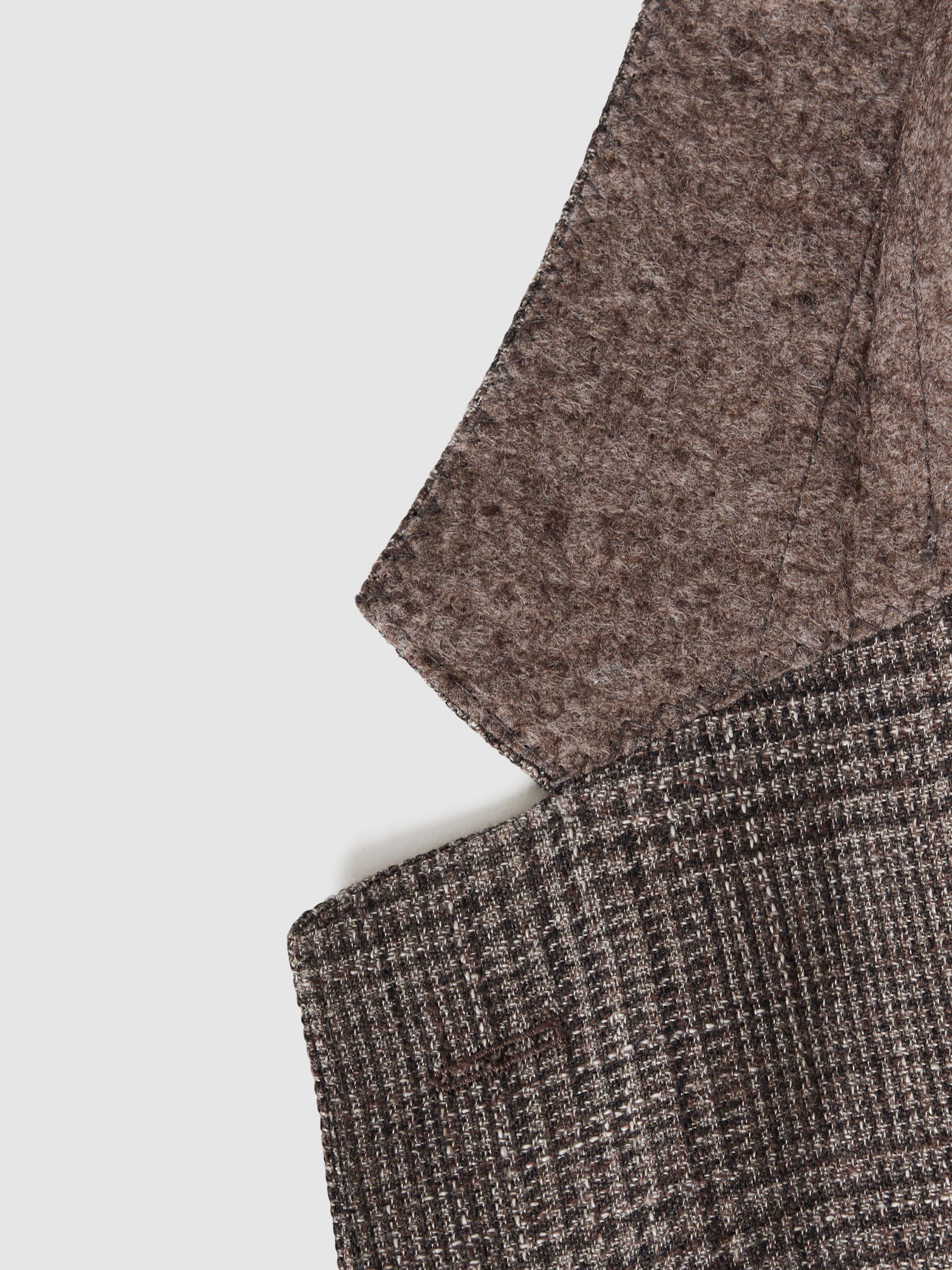 Modern Fit Single Breasted Check Blazer in Brown - Image 6 of 6