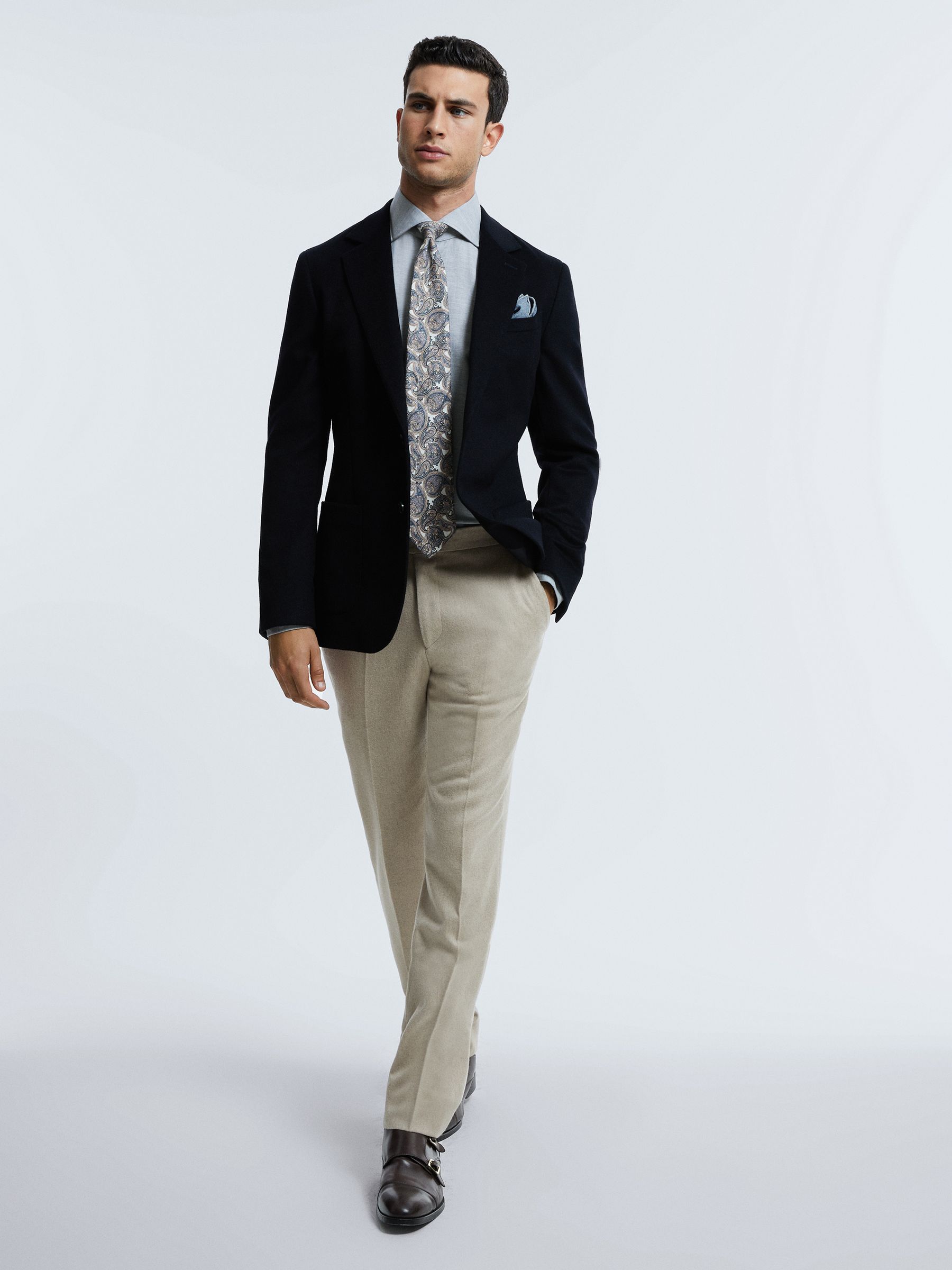 Atelier Italian Cotton Cashmere Shirt in Grey Melange - Image 4 of 7
