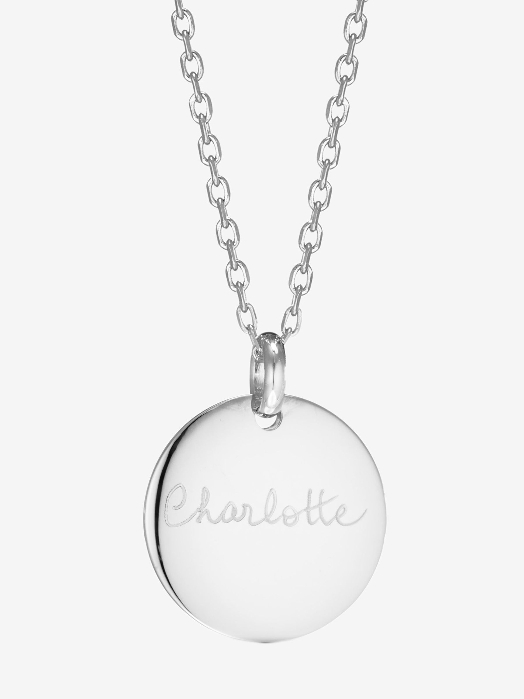 Sterling Silver Merci Maman Personalised Signature Disc Necklace - Image 1 of 1