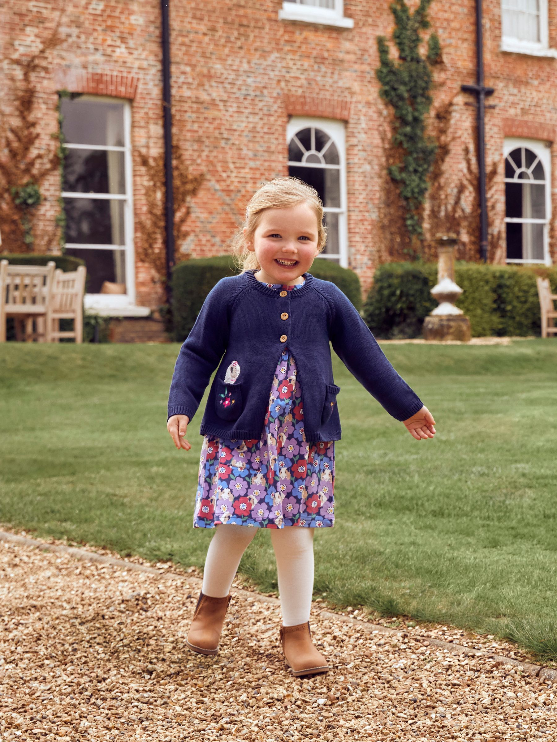 Navy Blue Guinea Pig Floral Button Front Dress - Image 2 of 3