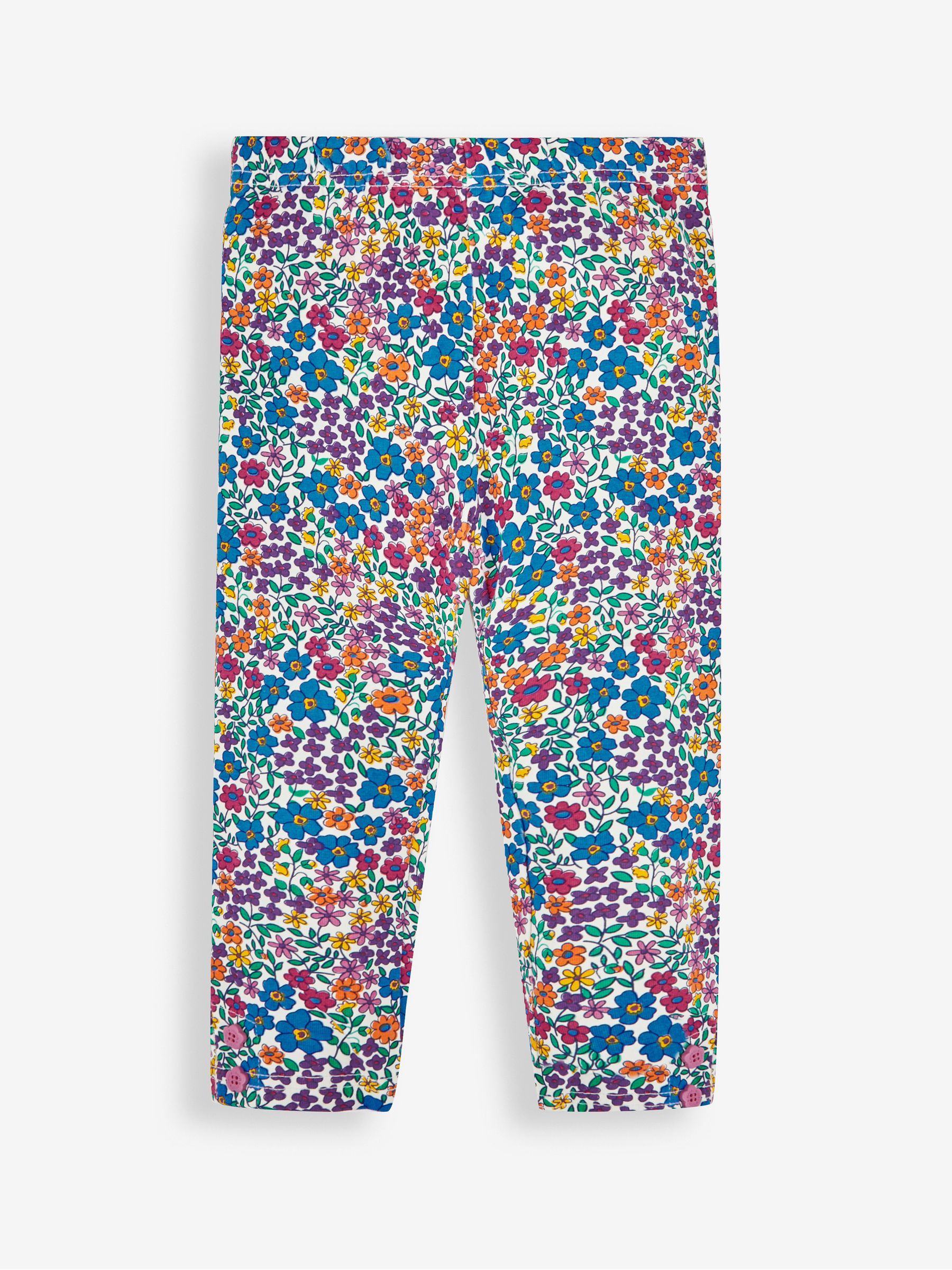 Pink Floral & Navy Blue Girls' 2-Pack Leggings - Image 2 of 5