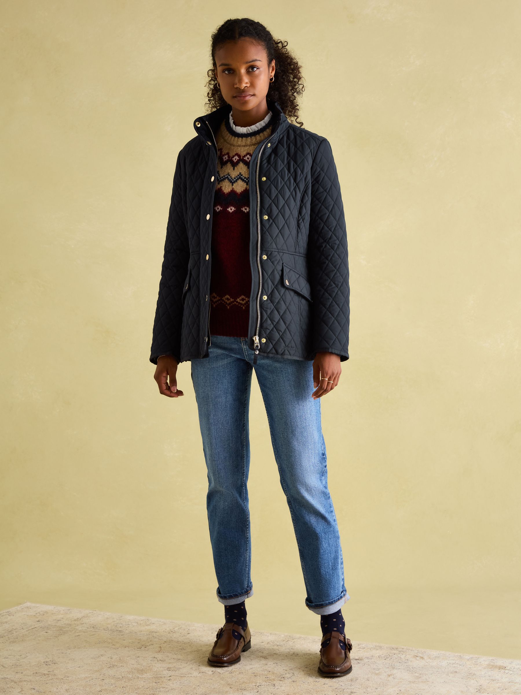 Allendale Navy Blue Showerproof Diamond Quilted Coat - Image 3 of 8