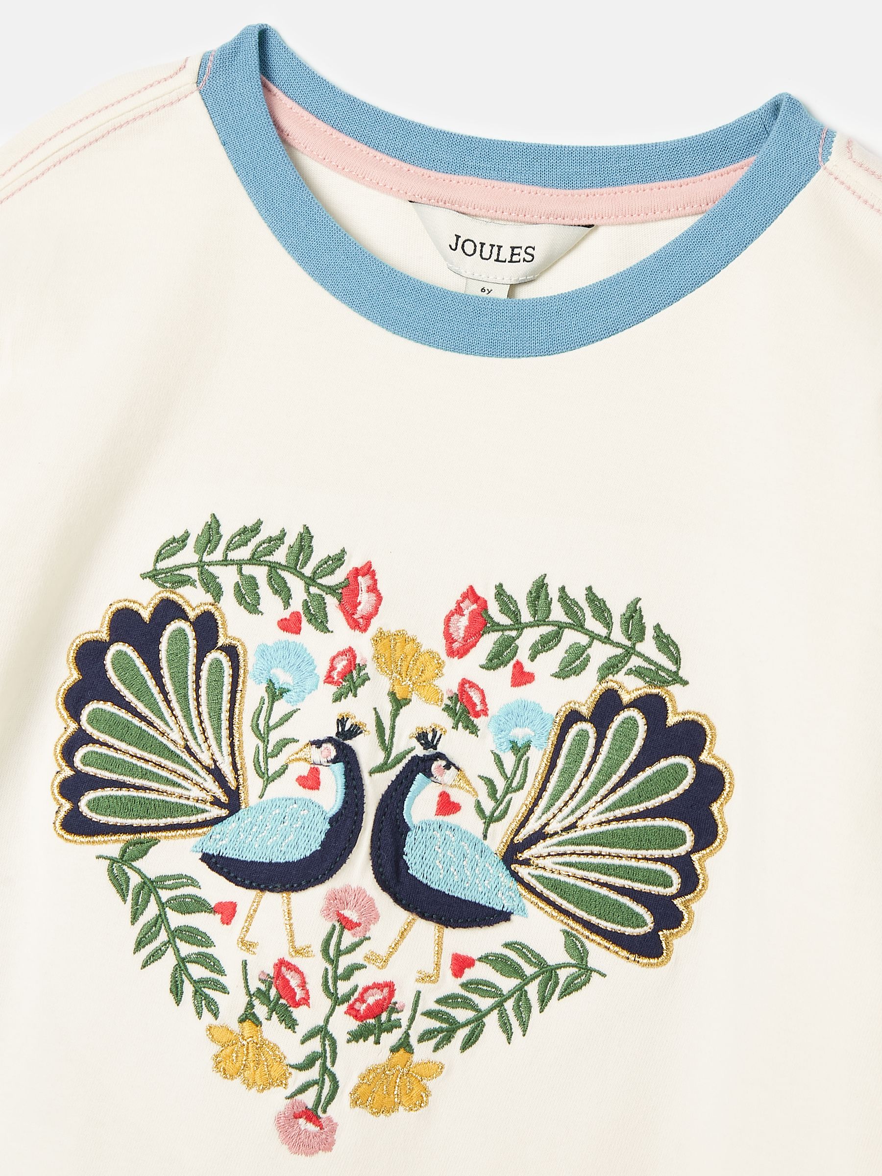 Farley Cream Long Sleeve Embroidered Artwork Top - Image 3 of 5