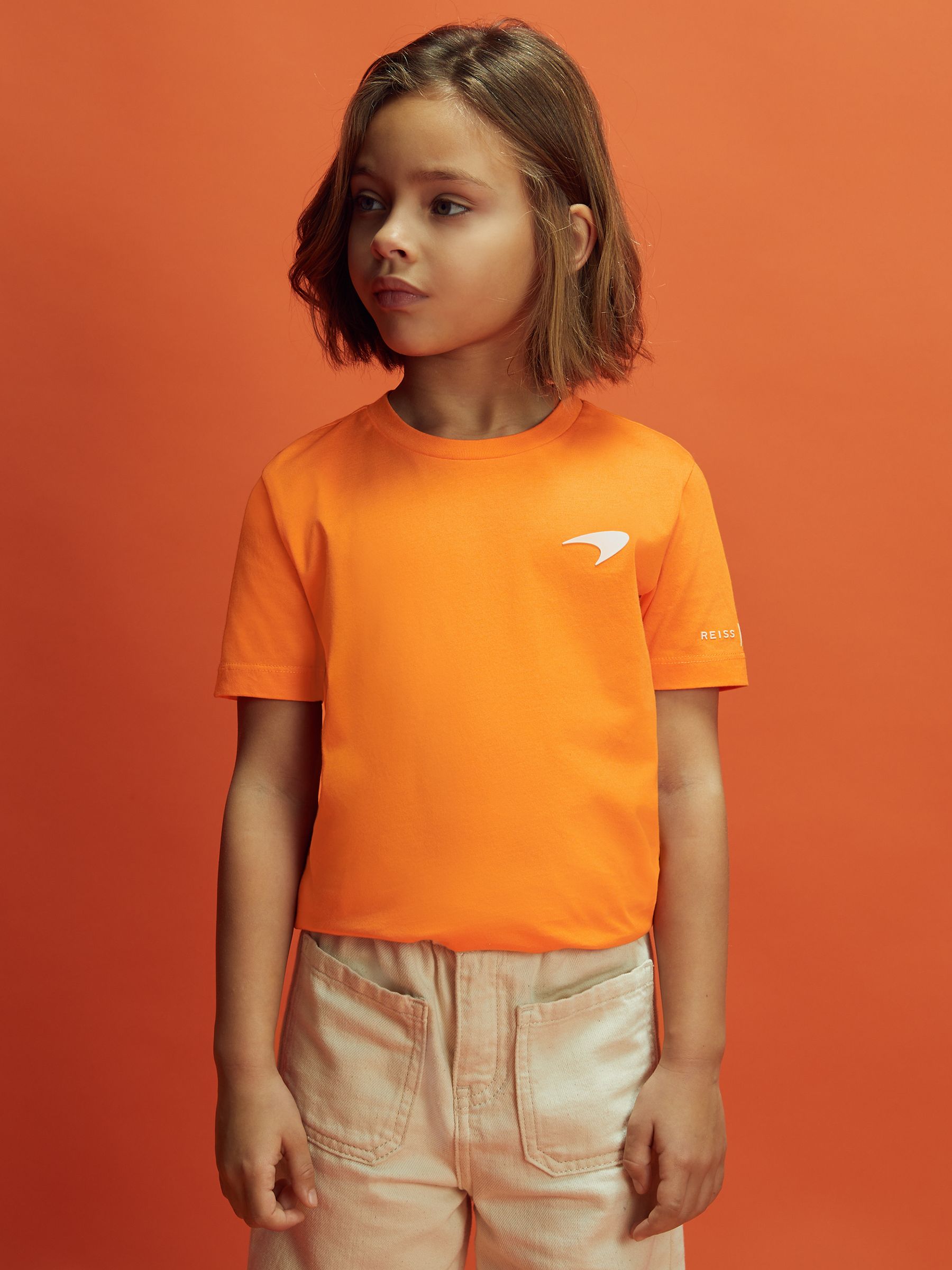 3-9 yrs McLaren F1 Mercerised Cotton Crew Neck T-Shirt in Papaya - Image 1 of 10 3-9 yrs McLaren F1 Mercerised Cotton Crew Neck T-Shirt in Papaya - Image 1 of 10