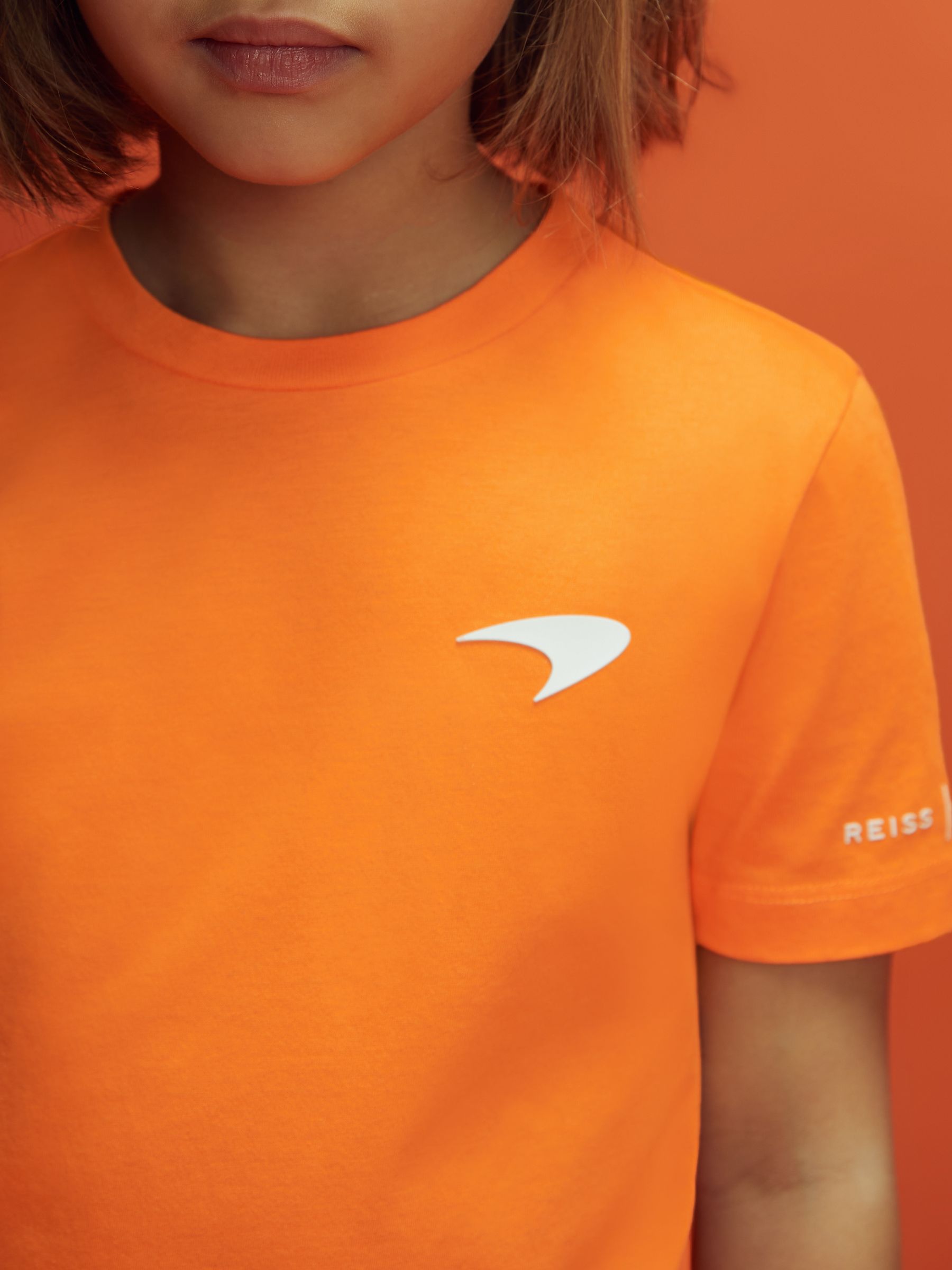 3-9 yrs McLaren F1 Mercerised Cotton Crew Neck T-Shirt in Papaya - Image 3 of 10