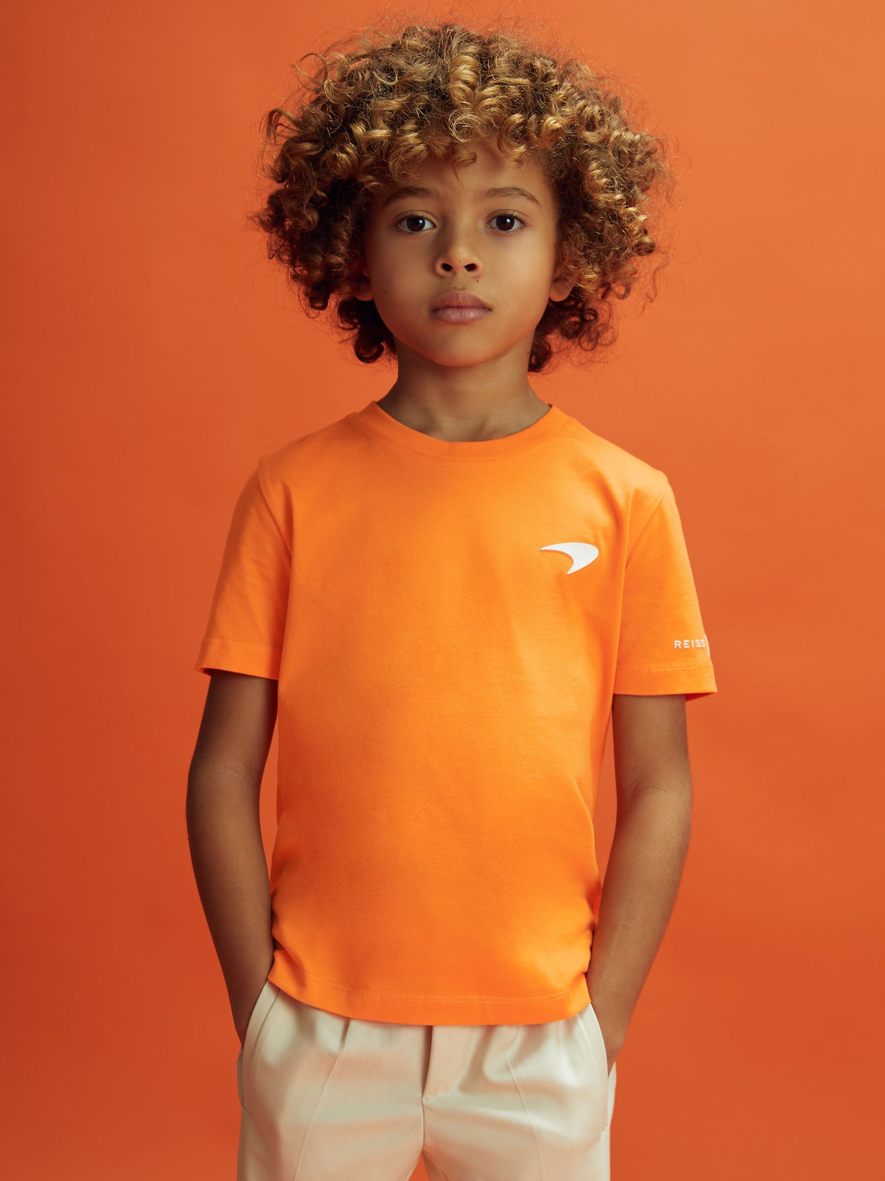 3-9 yrs McLaren F1 Mercerised Cotton Crew Neck T-Shirt in Papaya - Image 8 of 10