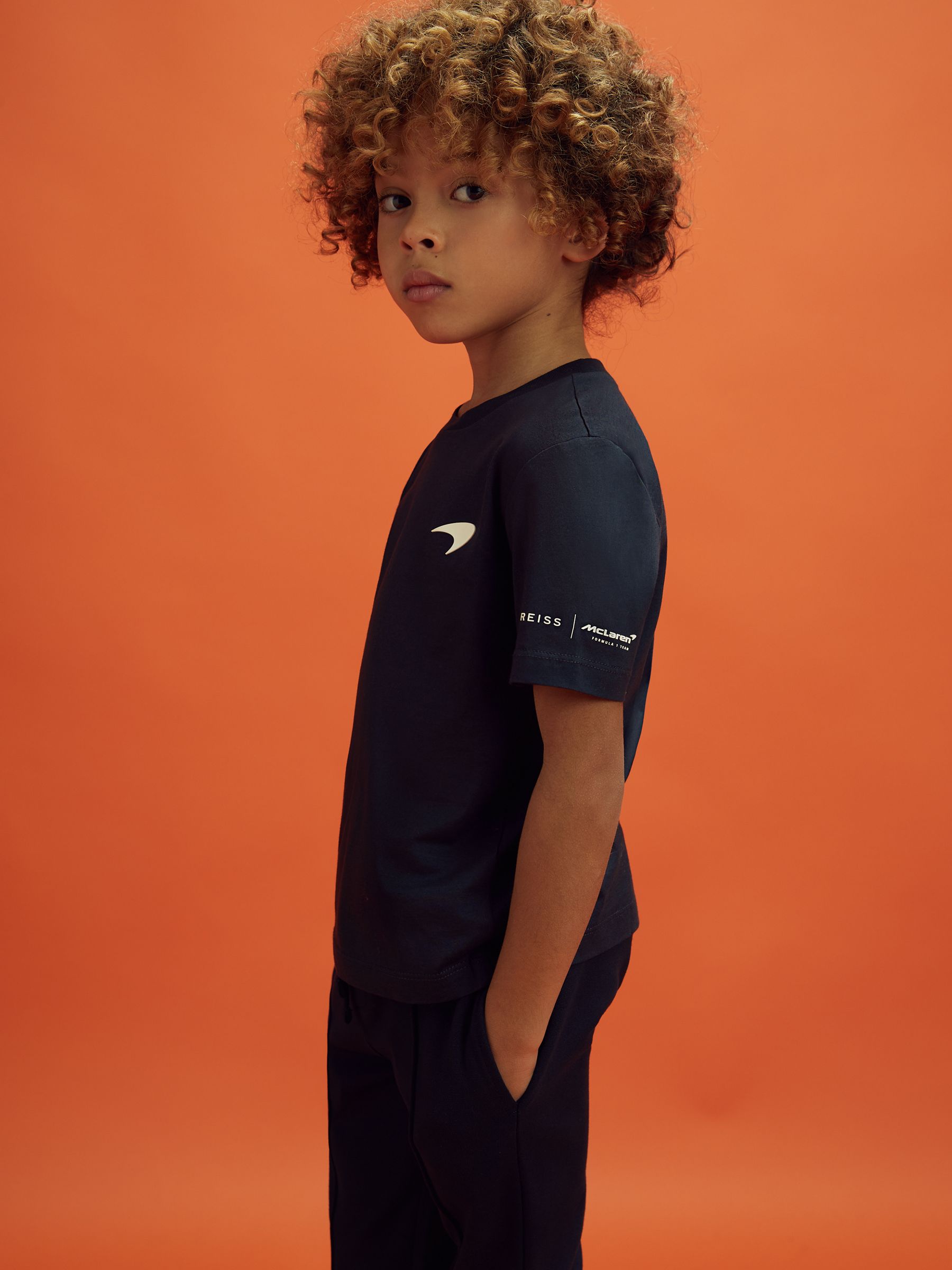 3-9 yrs McLaren F1 Mercerised Cotton Crew Neck T-Shirt in Airforce Blue - Image 3 of 9