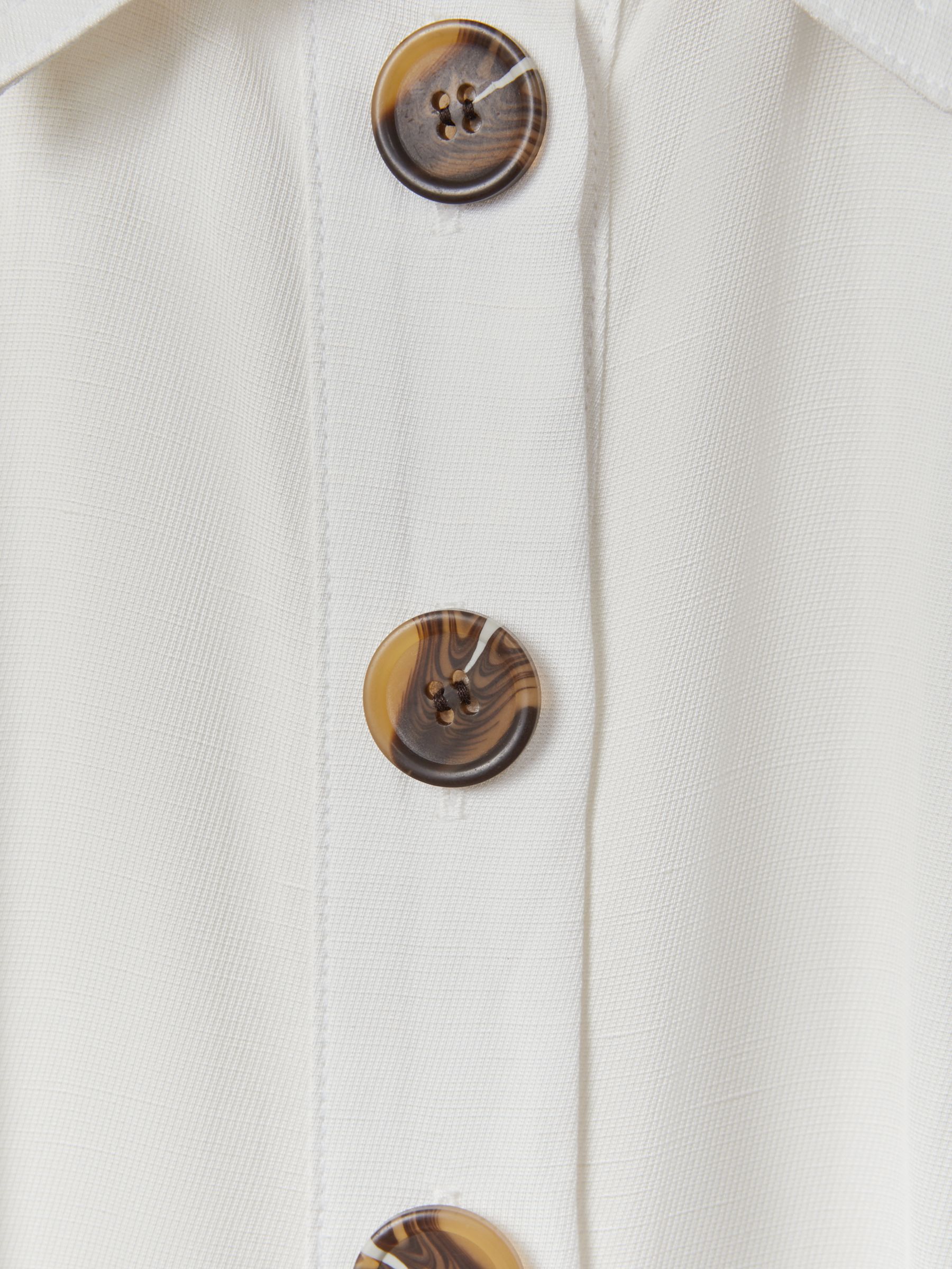 Petite Belted Wide Leg Jumpsuit in White - Image 6 of 7