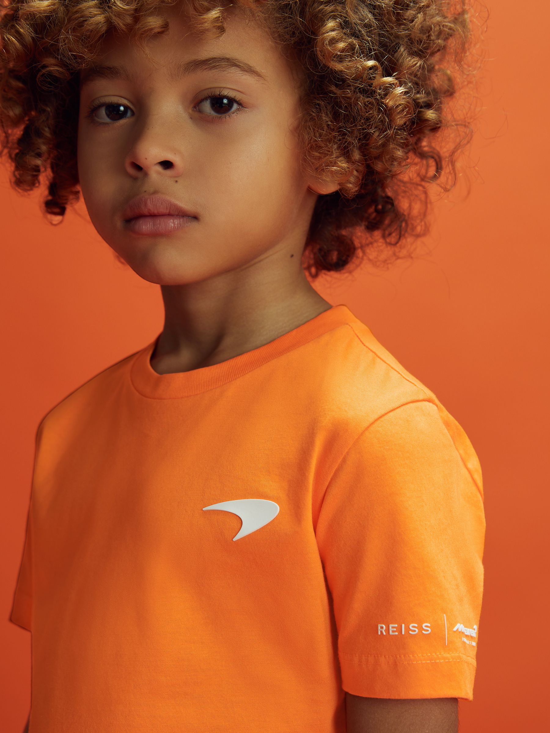 9-13 yrs McLaren F1 Mercerised Cotton Crew Neck T-Shirt in Papaya - Image 1 of 10