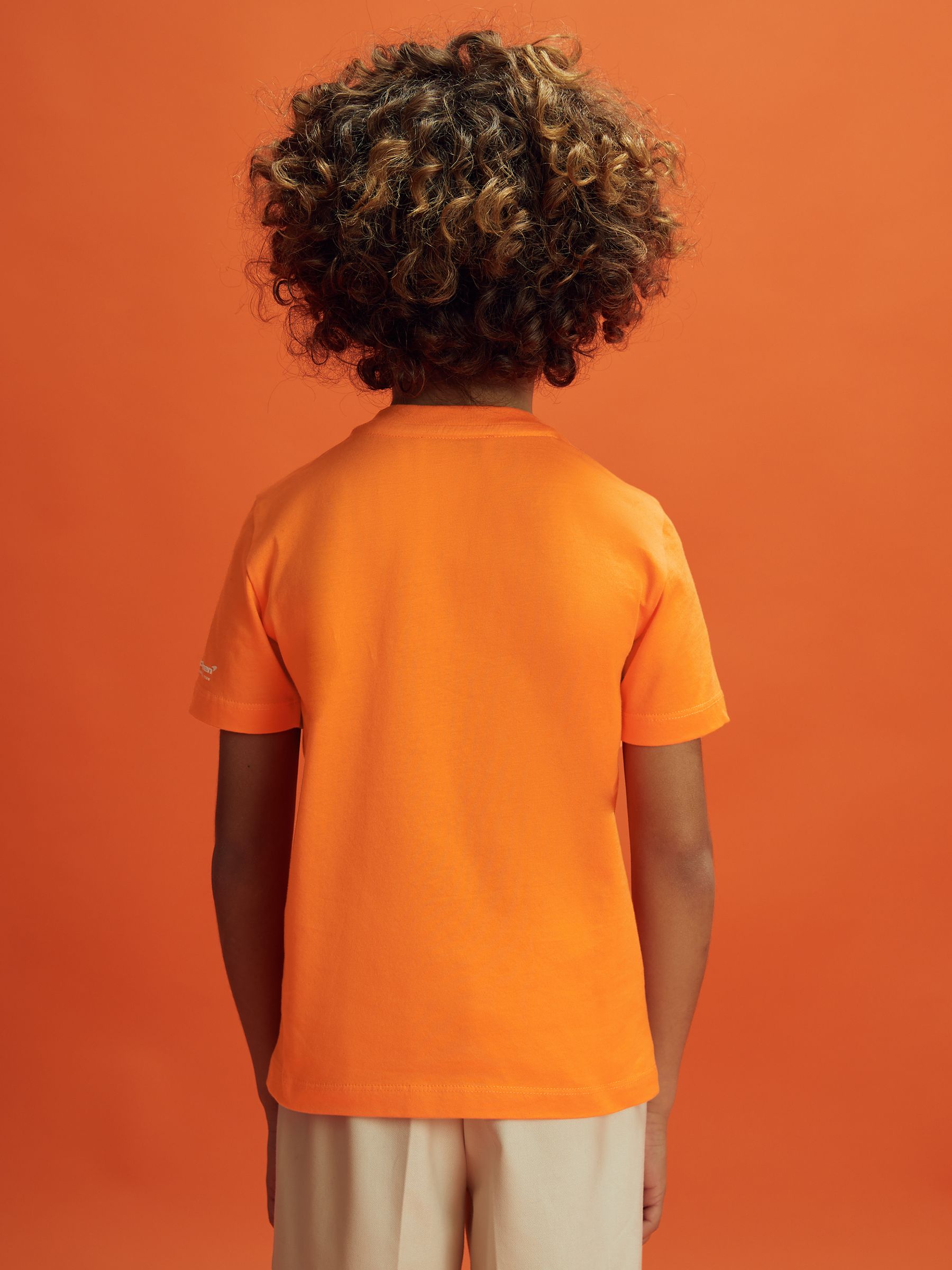 9-13 yrs McLaren F1 Mercerised Cotton Crew Neck T-Shirt in Papaya - Image 4 of 10