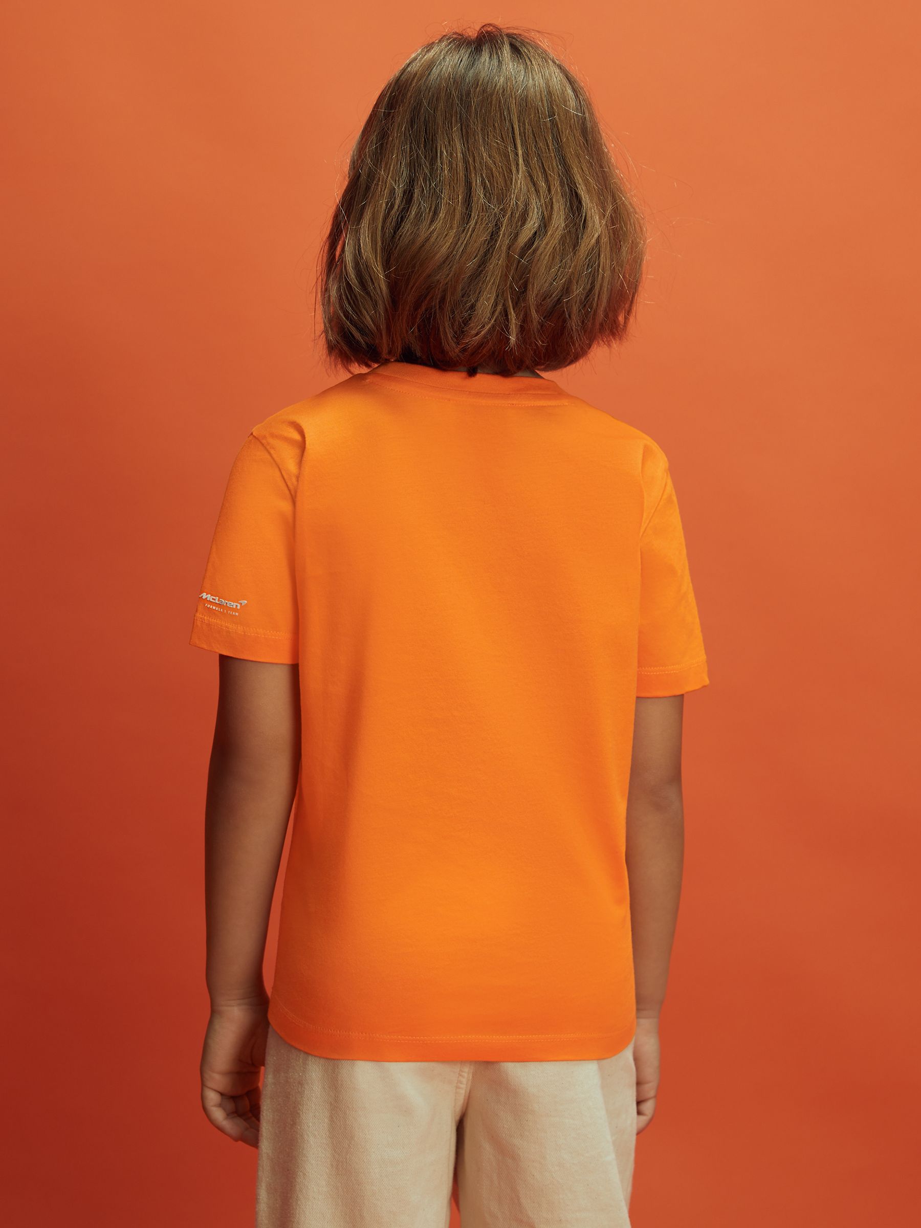 9-13 yrs McLaren F1 Mercerised Cotton Crew Neck T-Shirt in Papaya - Image 8 of 10