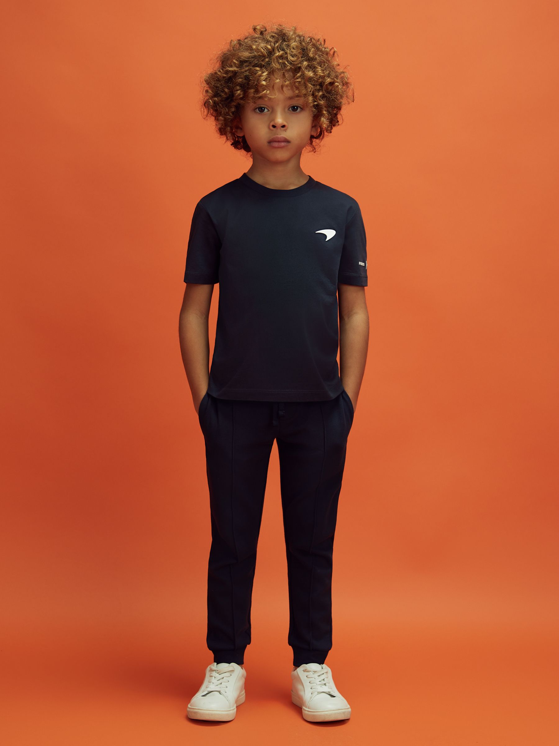 9-13 yrs McLaren F1 Mercerised Cotton Crew Neck T-Shirt in Airforce Blue - Image 1 of 8