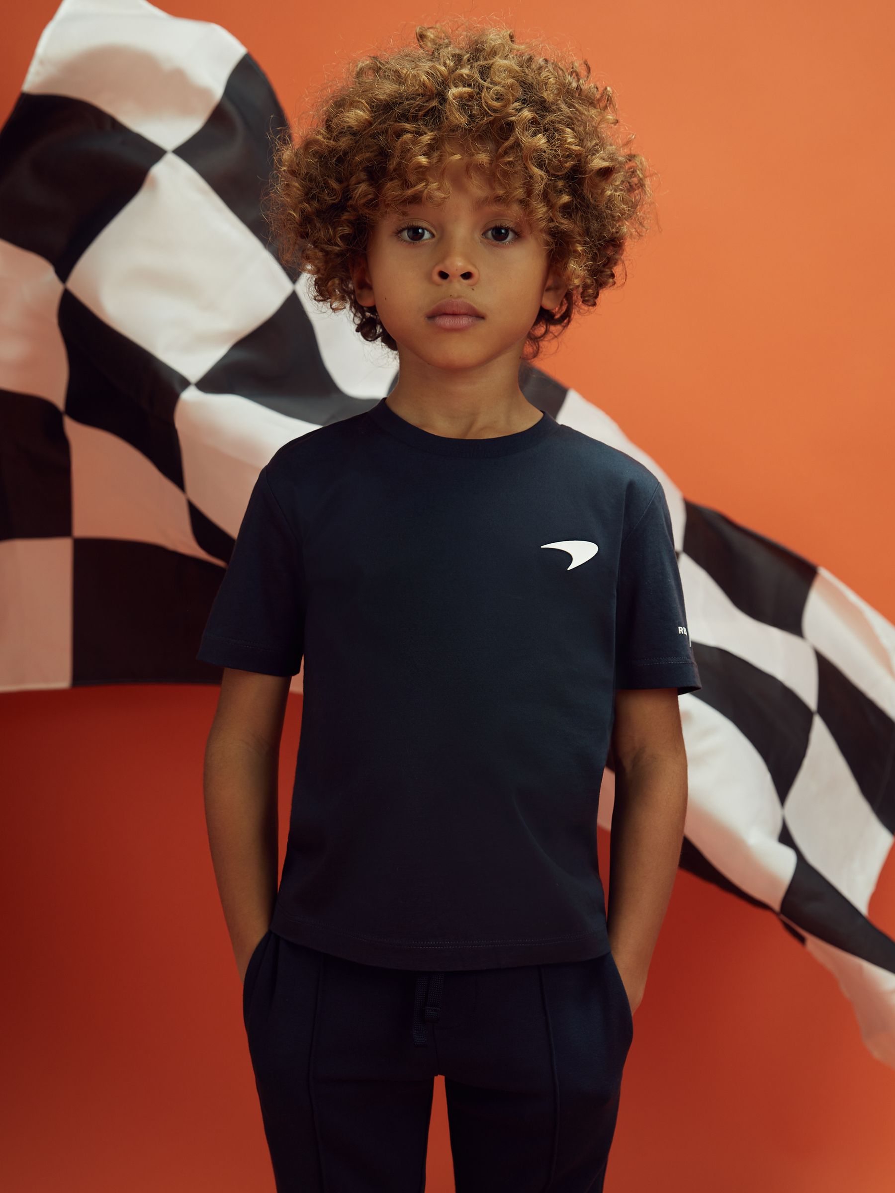 9-13 yrs McLaren F1 Mercerised Cotton Crew Neck T-Shirt in Airforce Blue - Image 3 of 8