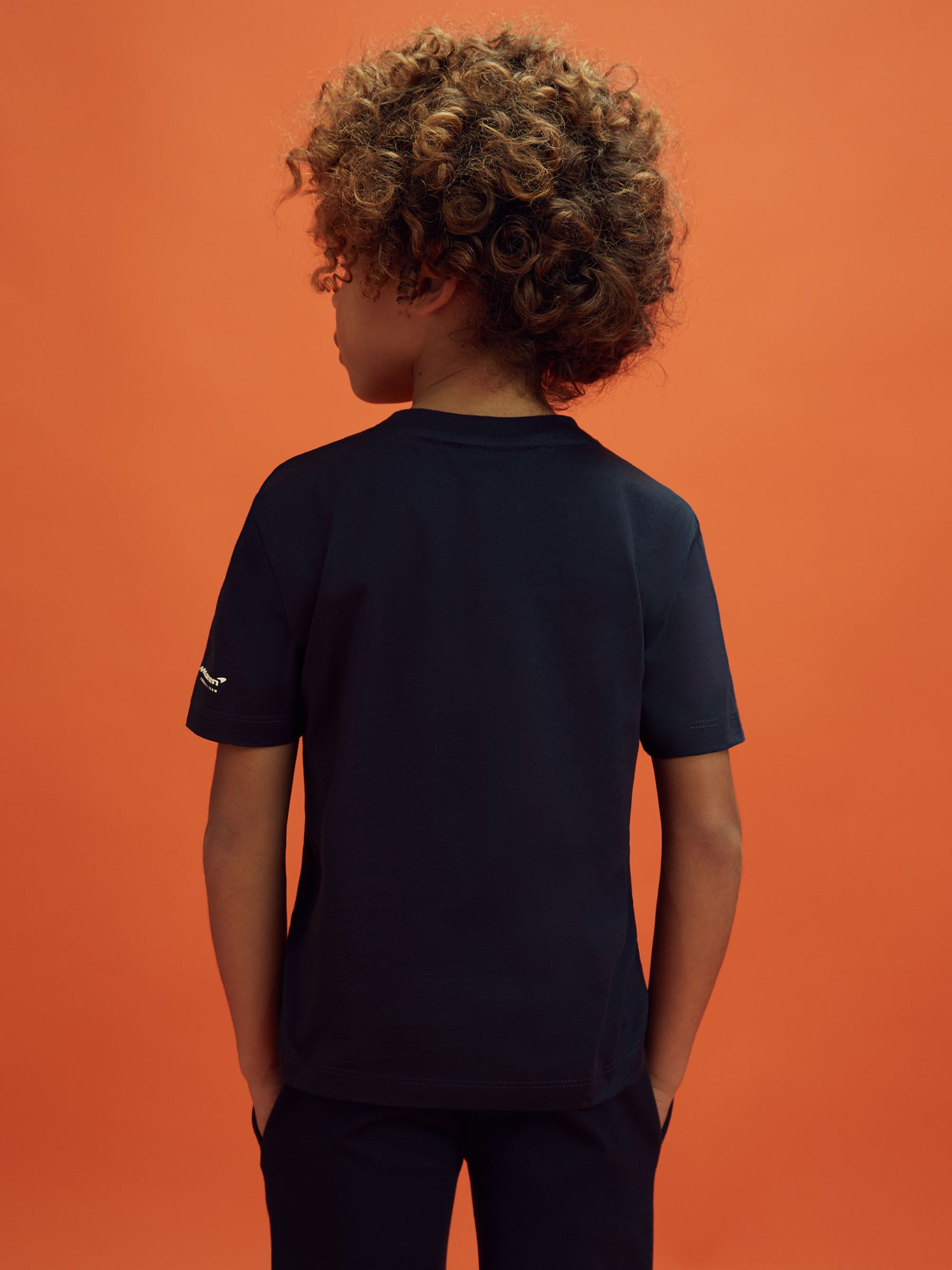 9-13 yrs McLaren F1 Mercerised Cotton Crew Neck T-Shirt in Airforce Blue - Image 5 of 8