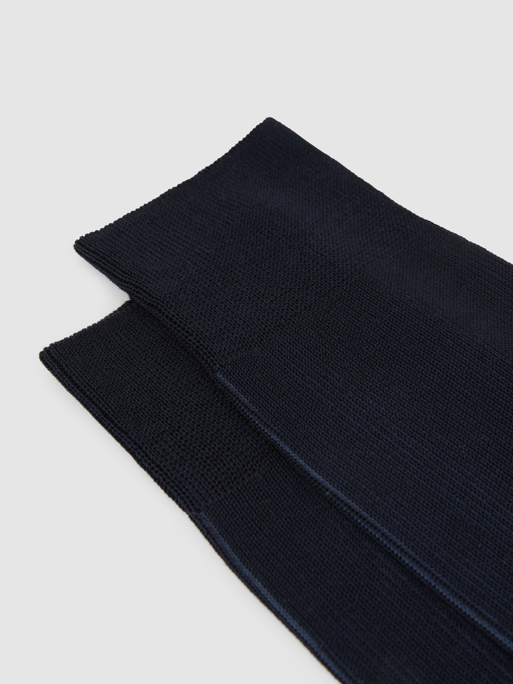 Two Tone Cotton Socks in Navy - Image 2 of 3