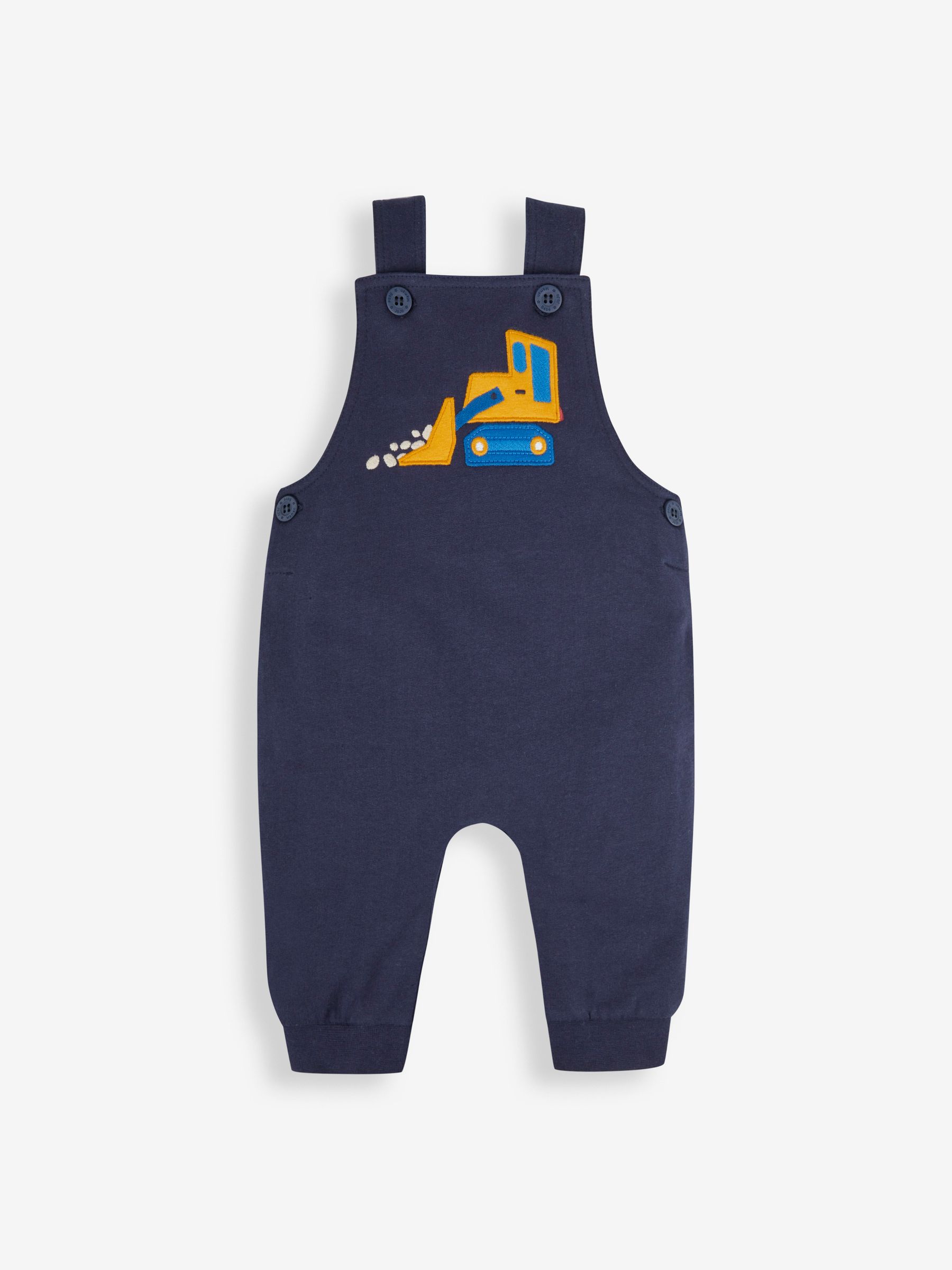 Navy Blue Digger Boys' Digger Appliqué Dungarees & Stripe Top Set - Image 2 of 5