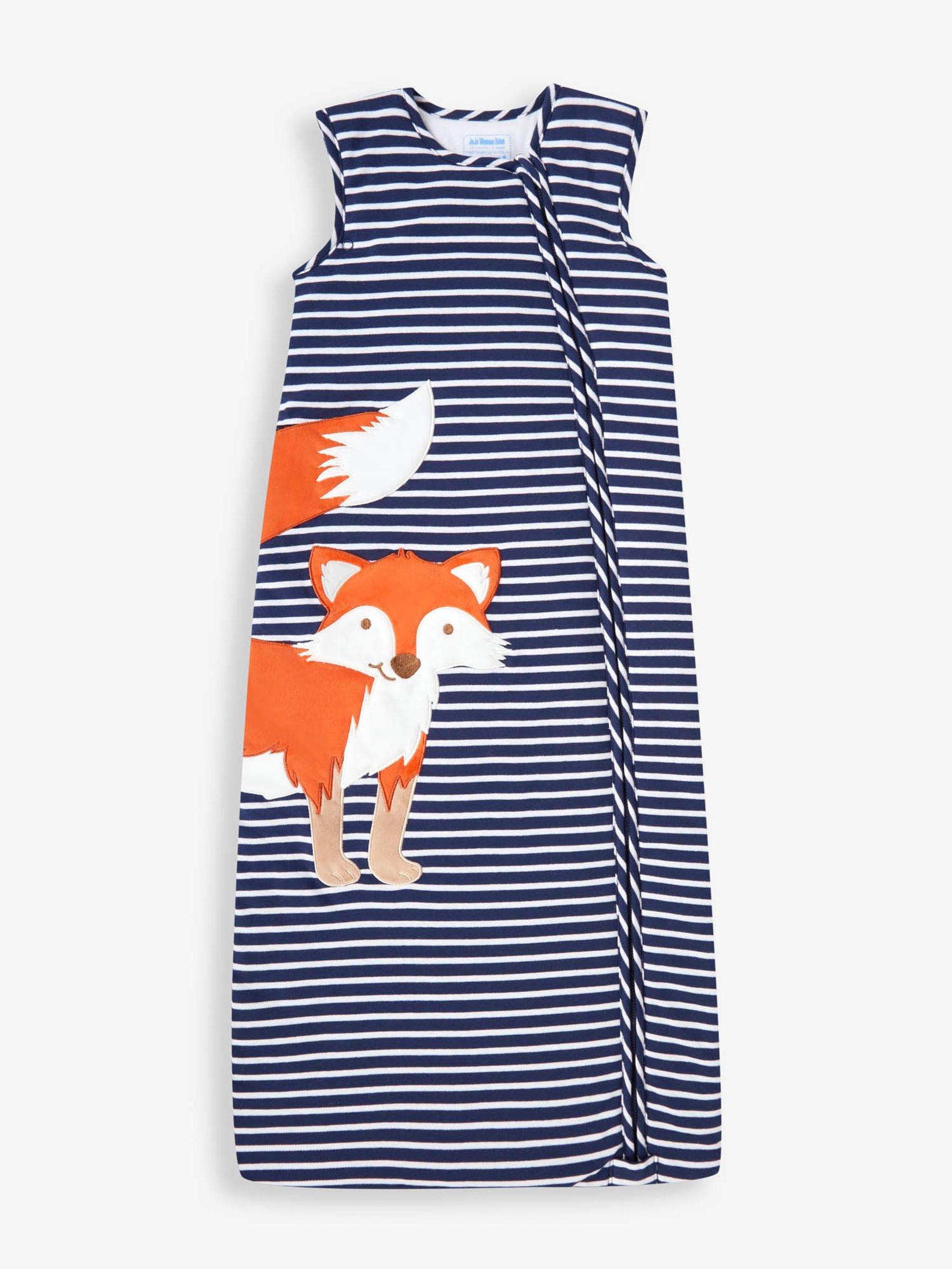 Navy Stripe Fox Appliqué 2.5 Tog Toddler Sleeping Bag - Image 1 of 1