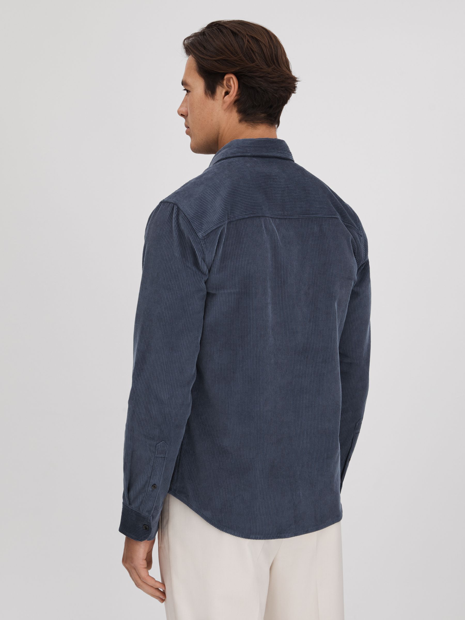 Corduroy Twin Pocket Overshirt in Dark Airforce - Image 5 of 6