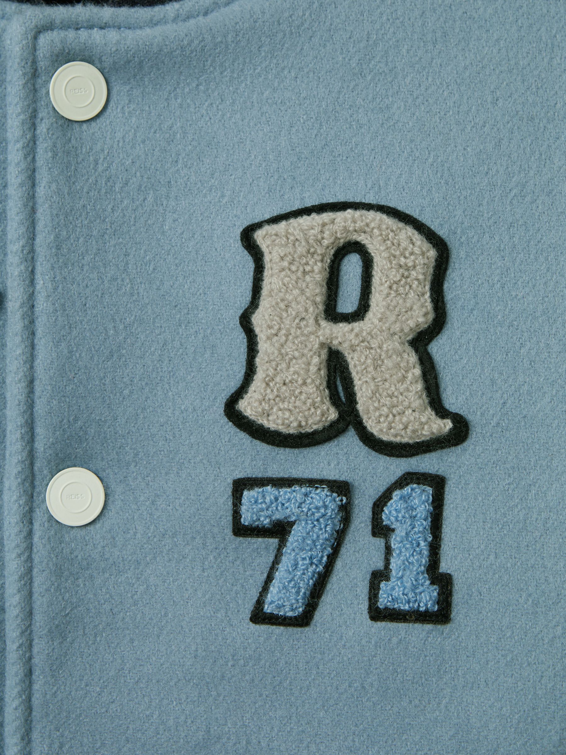 9-13 yrs McLaren F1 Leather Varsity Jacket in Airforce Blue/Ecru - Image 8 of 10