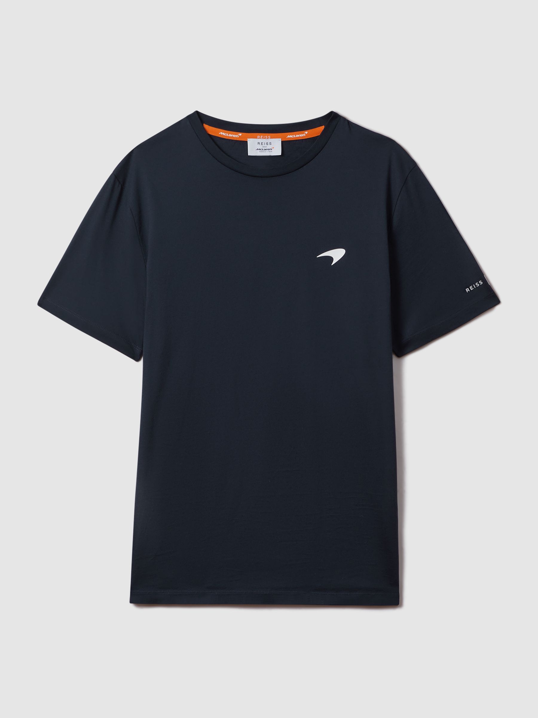 McLaren F1 Mercerised Cotton Crew Neck T-Shirt in Airforce Blue - Image 2 of 6