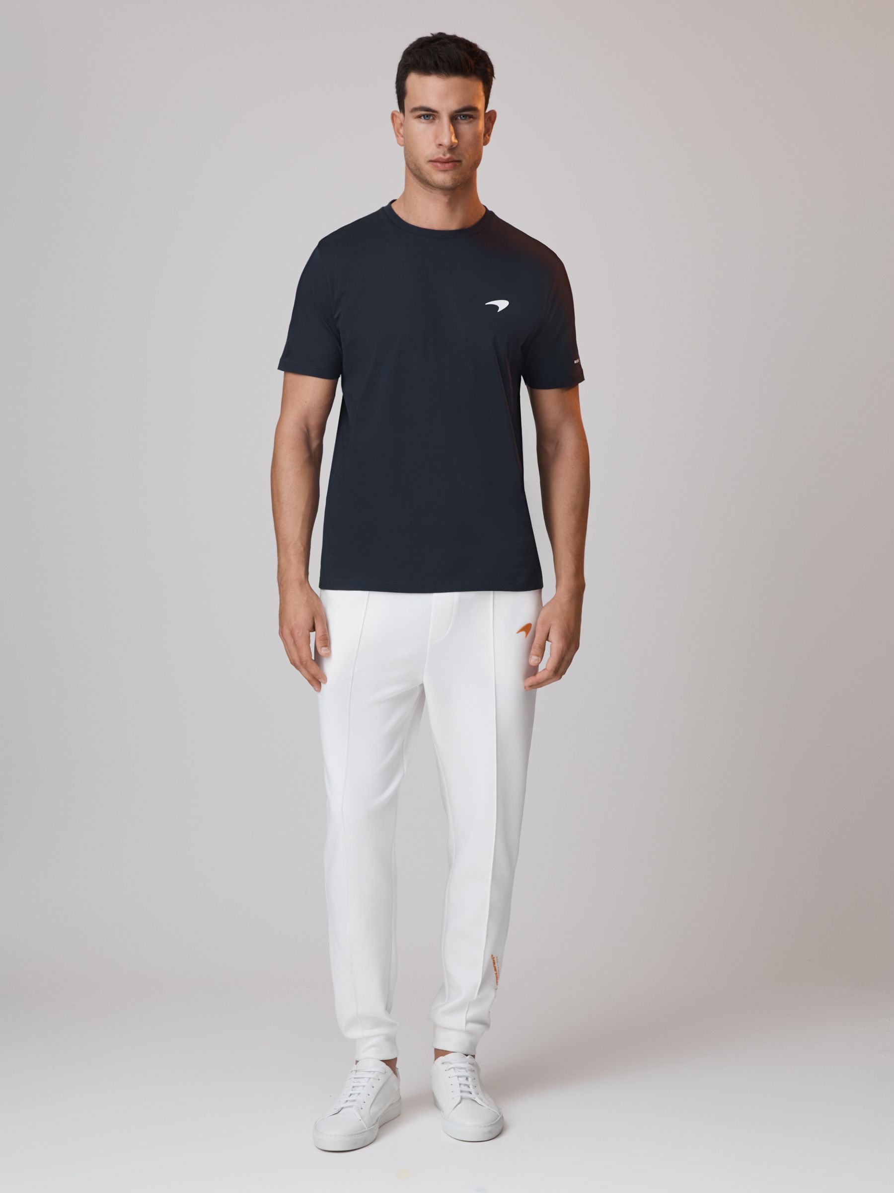 McLaren F1 Mercerised Cotton Crew Neck T-Shirt in Airforce Blue - Image 3 of 6
