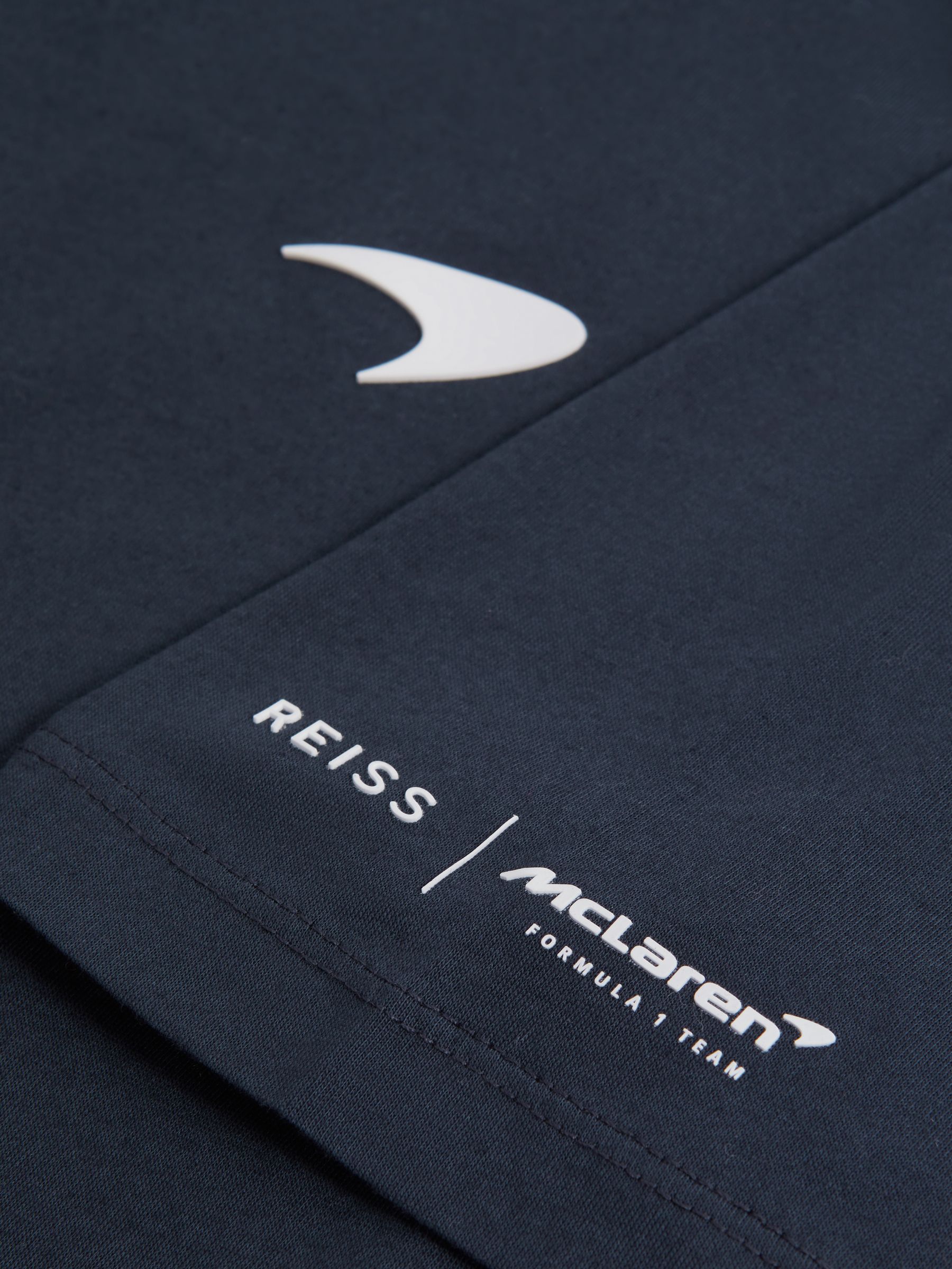 McLaren F1 Mercerised Cotton Crew Neck T-Shirt in Airforce Blue - Image 6 of 6