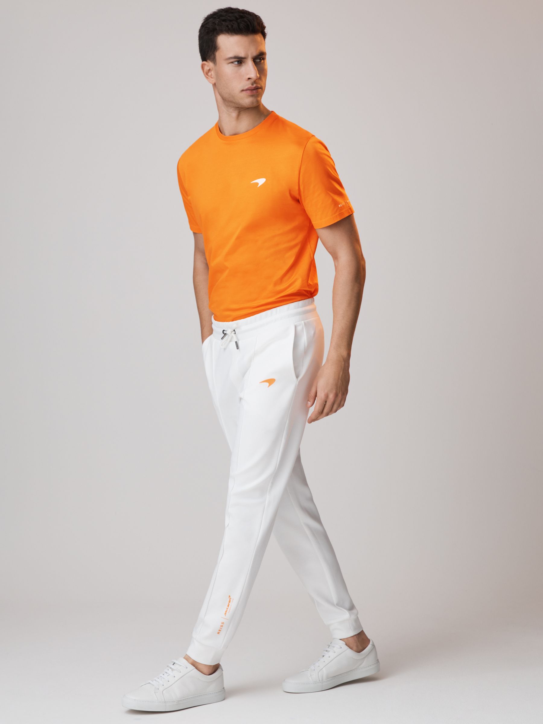 McLaren F1 Mercerised Cotton Crew Neck T-Shirt in Papaya - Image 3 of 6