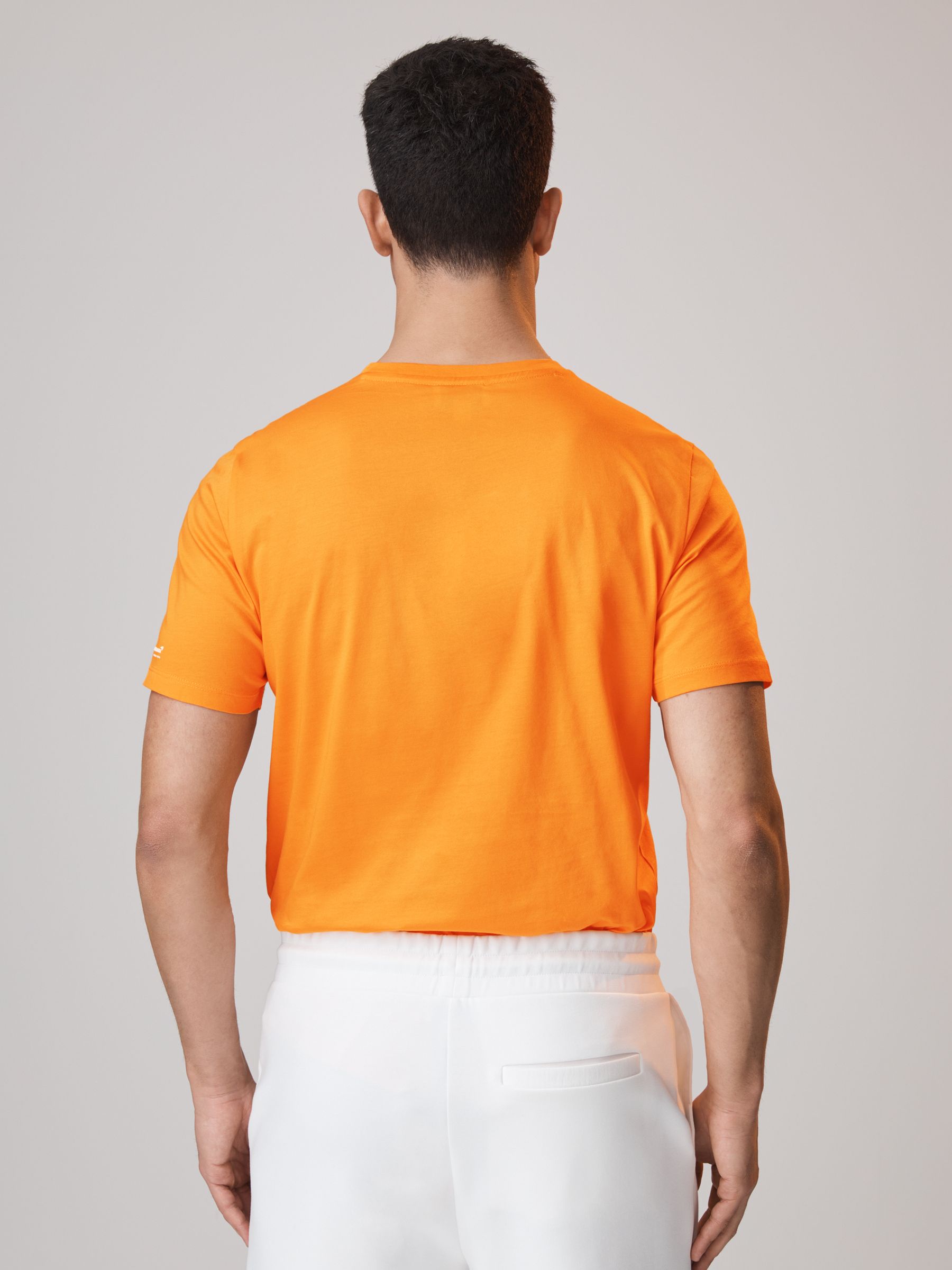 McLaren F1 Mercerised Cotton Crew Neck T-Shirt in Papaya - Image 5 of 6