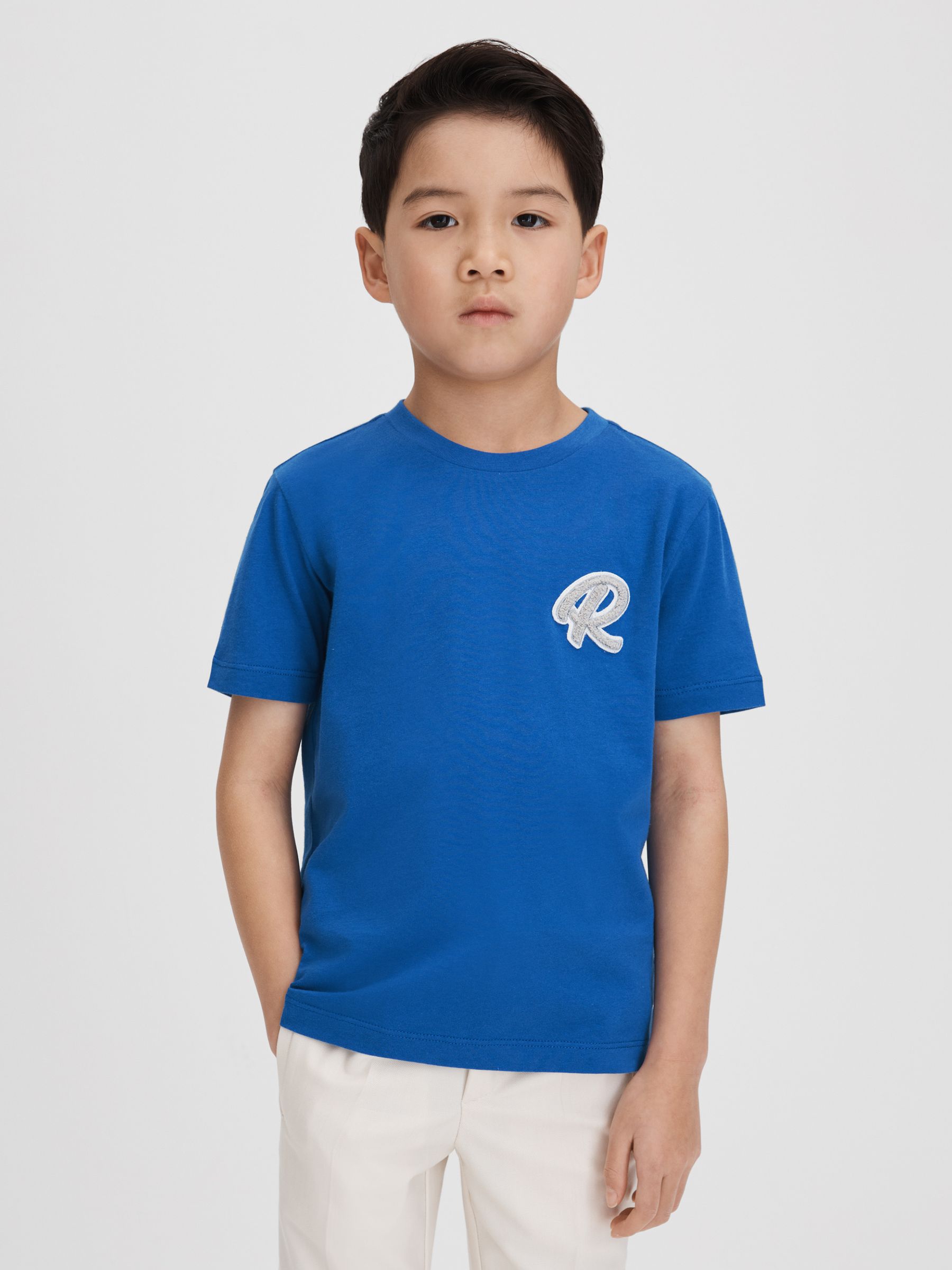 Teen Cotton Crew Neck T-Shirt in Lapis Blue - Image 2 of 5