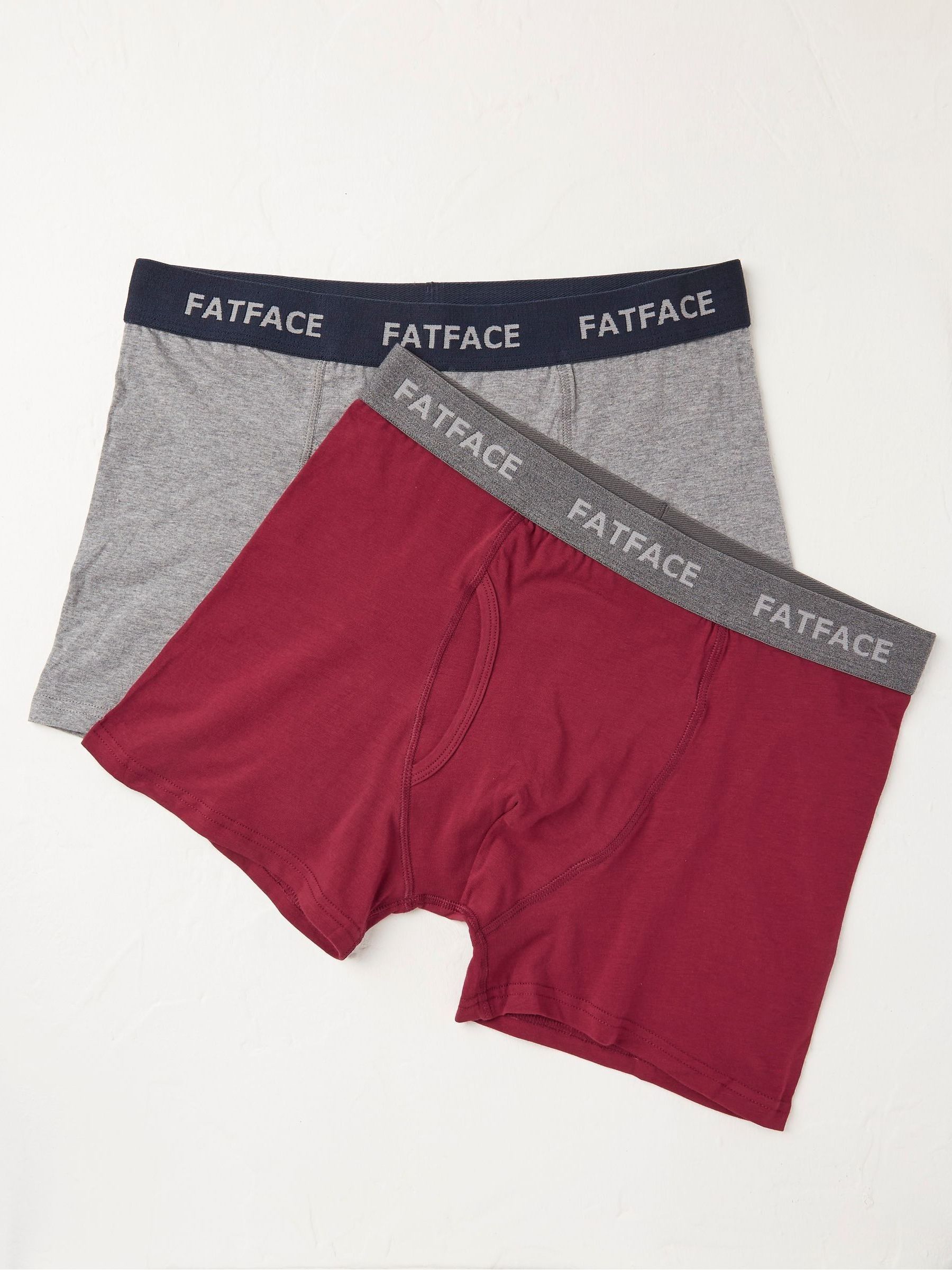 Burgundy Red Plain Boxers 2 Pack - Image 1 of 2