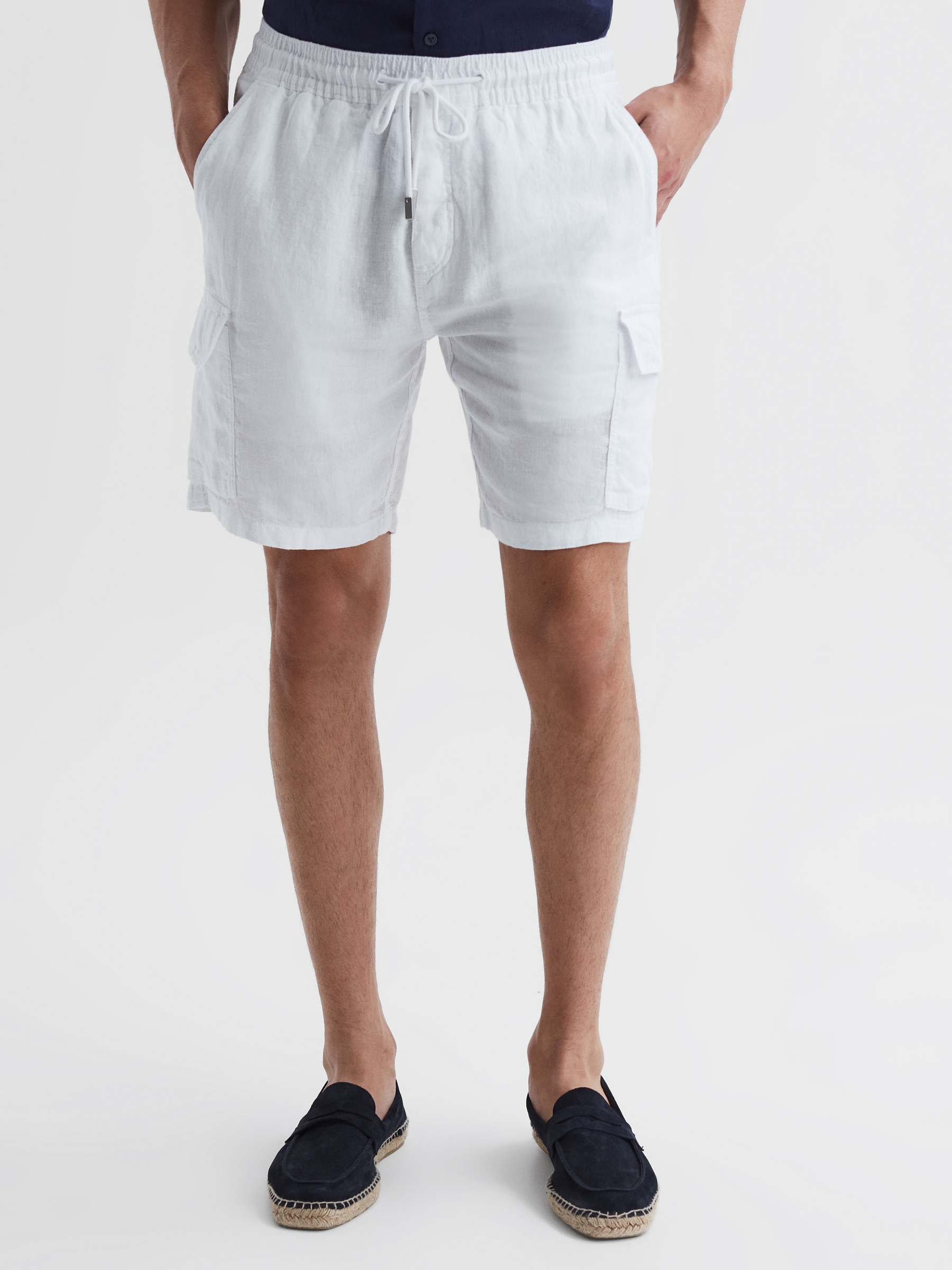Vilebrequin 100% Linen Shorts in White - Image 3 of 5