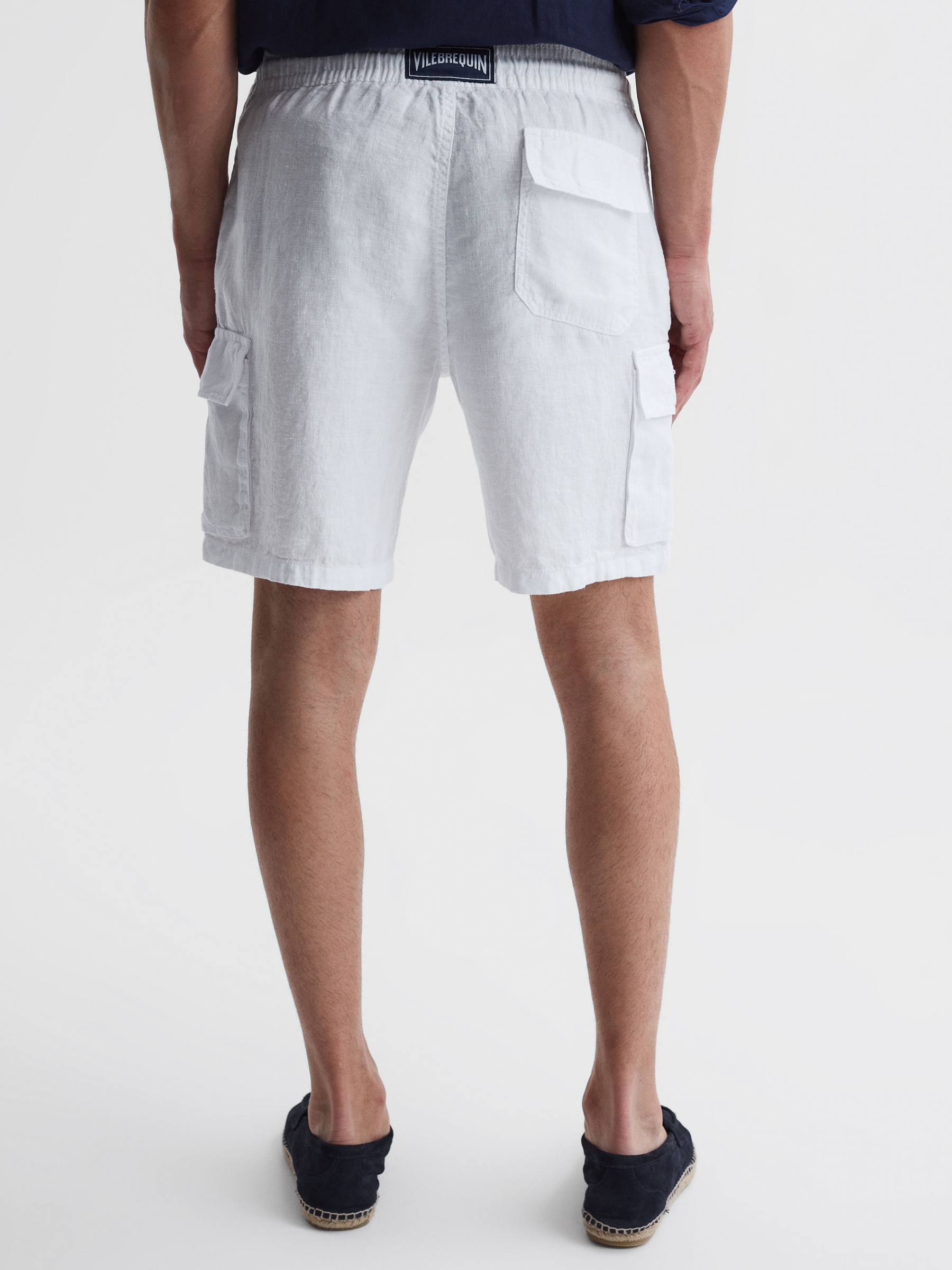 Vilebrequin 100% Linen Shorts in White - Image 4 of 5