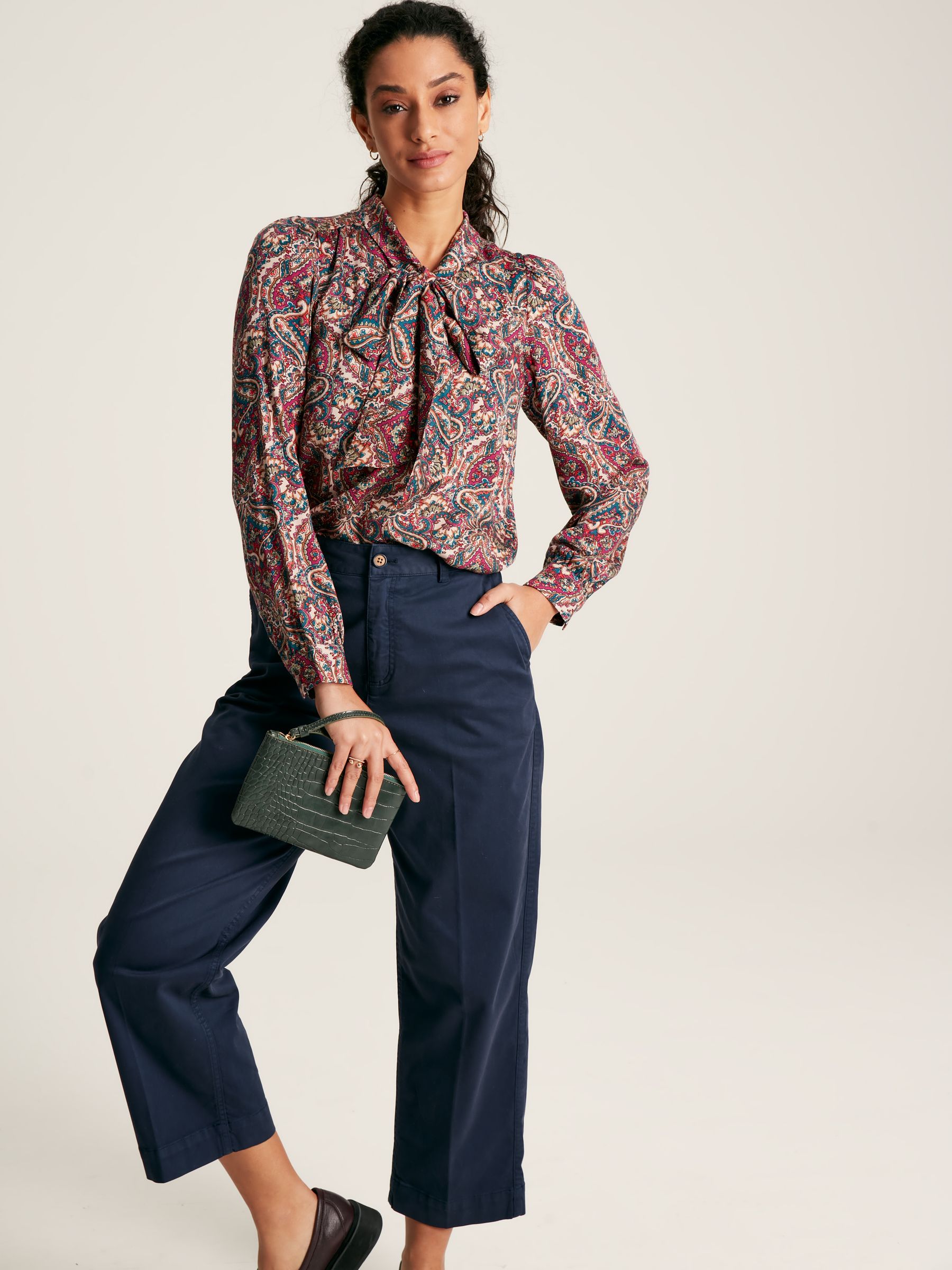 Everly Pink Tie Neck Blouse - Image 3 of 6