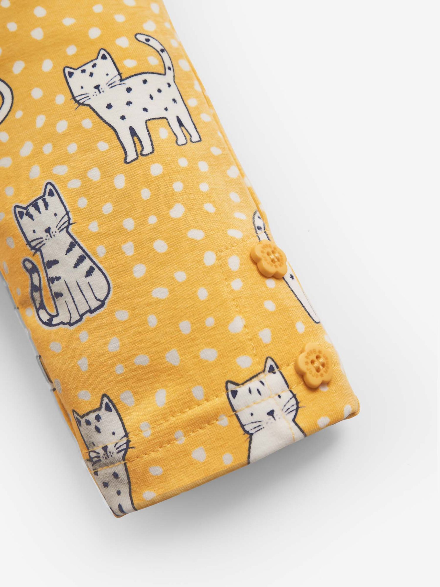 Yellow 2-Pack Girls' Cat Print Leggings - Image 4 of 5