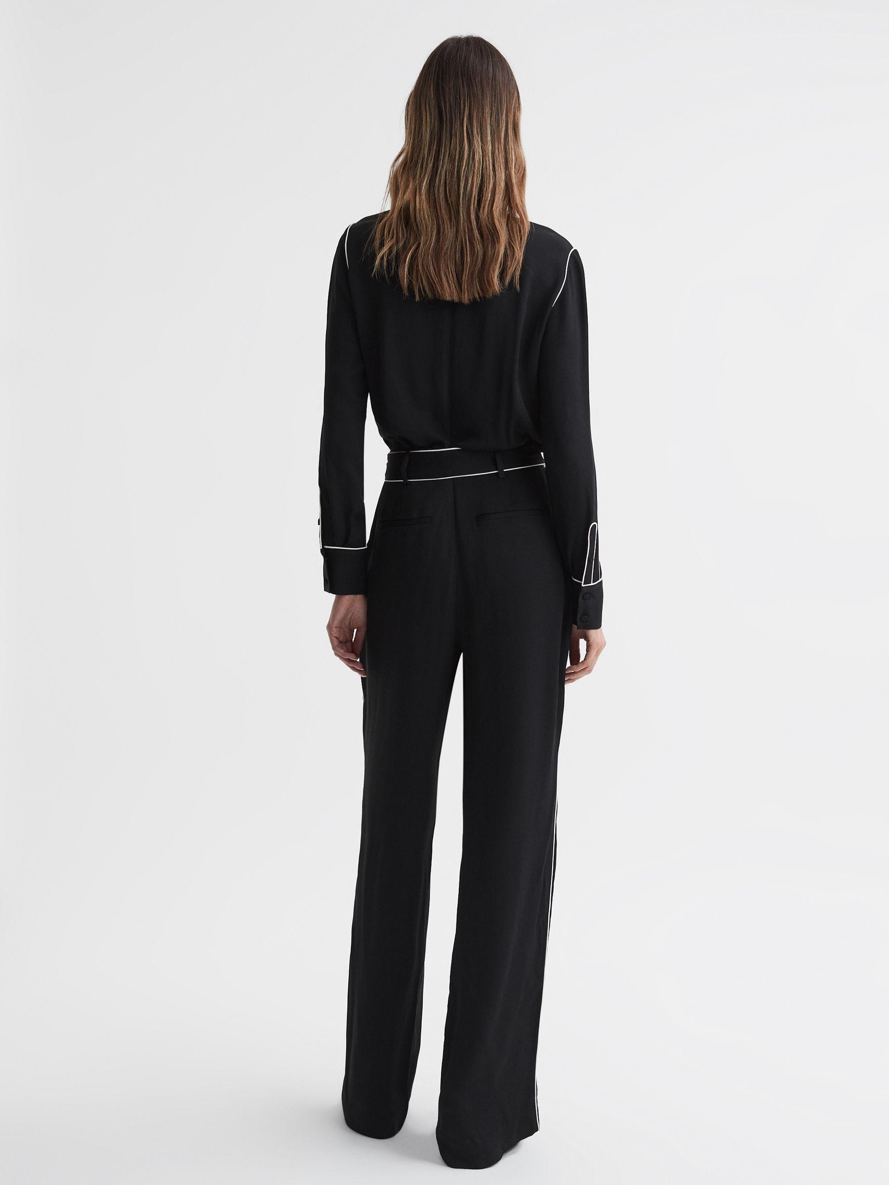 Belted Trim Jumpsuit in Black - Image 5 of 5