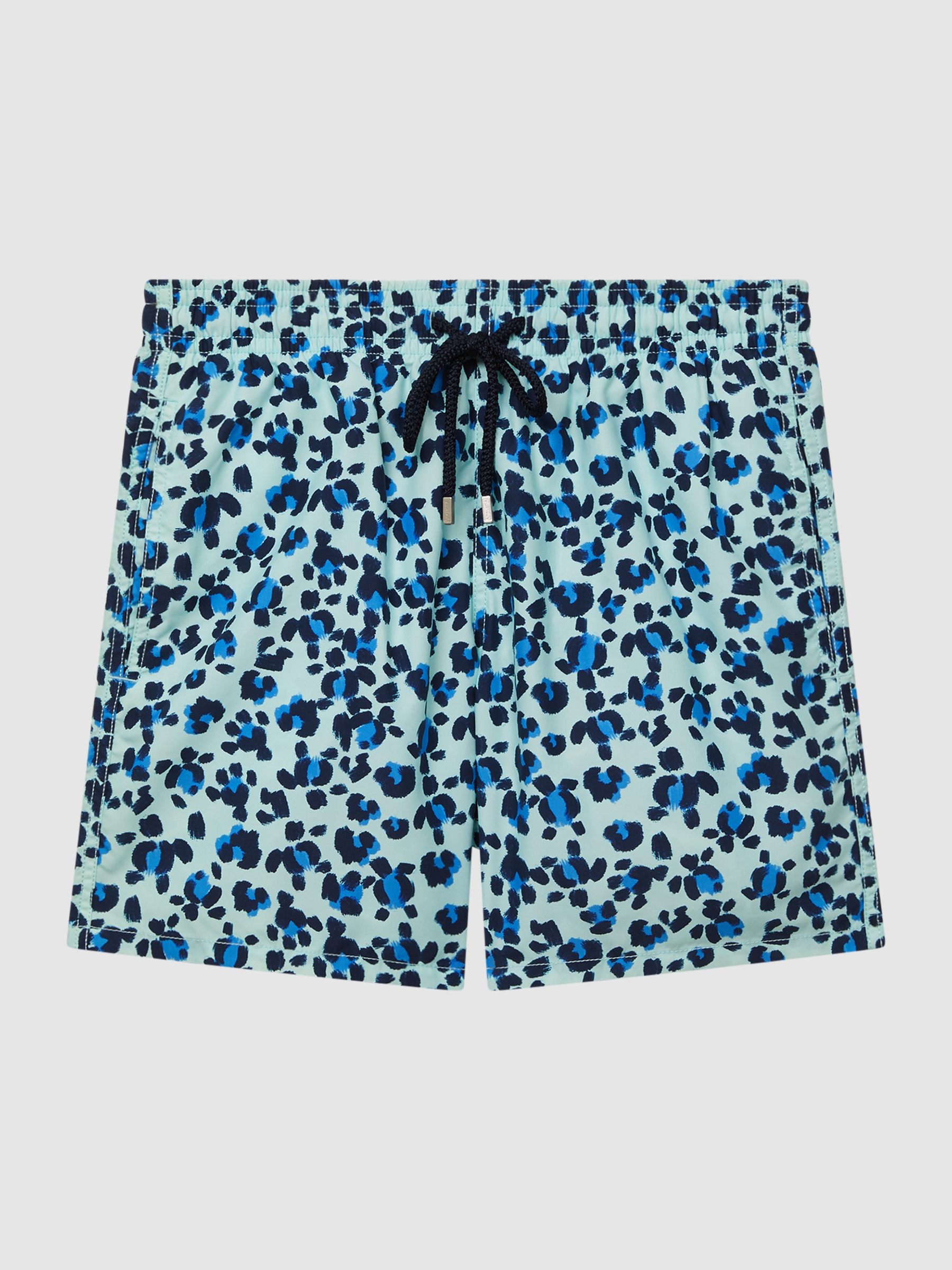 Vilebrequin Leopard Print Swim Shorts in Blue Multi - Image 2 of 5