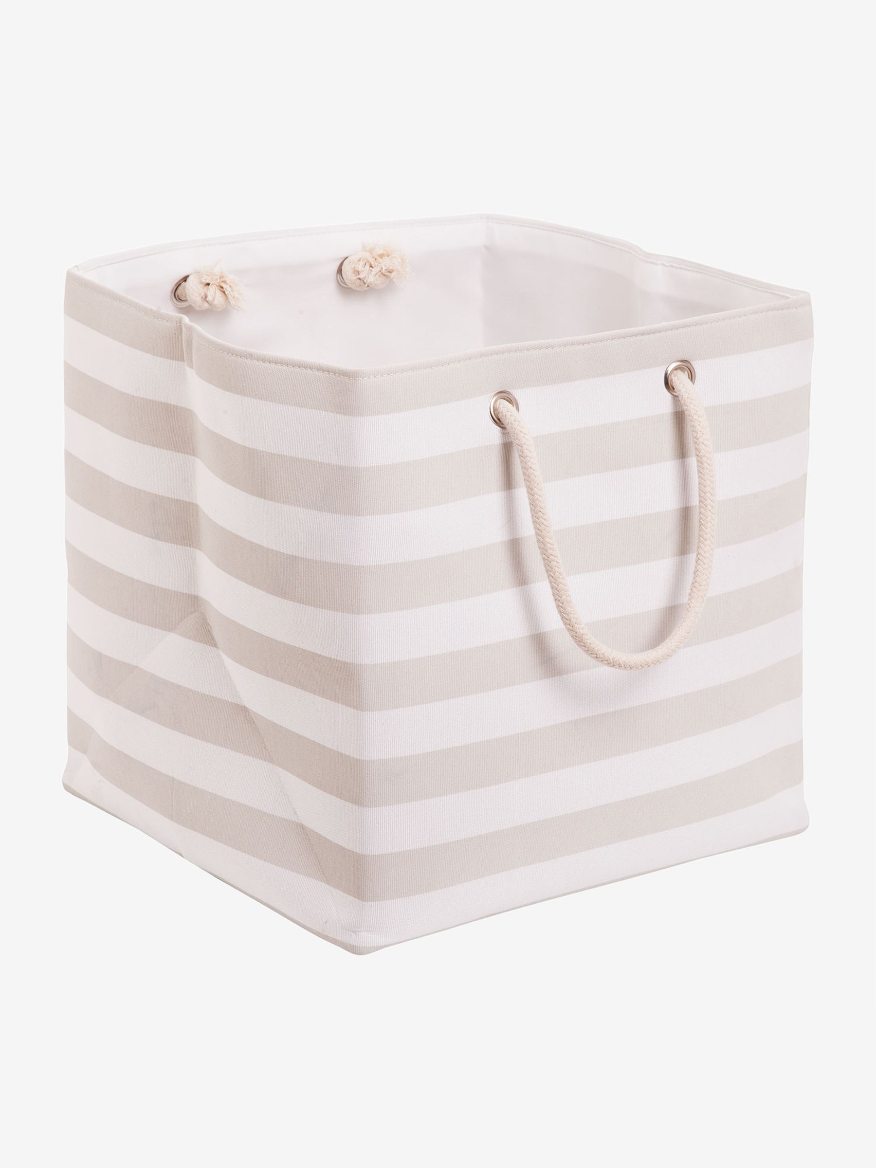 Neutral Striped Canvas Storage Cube - Image 1 of 1
