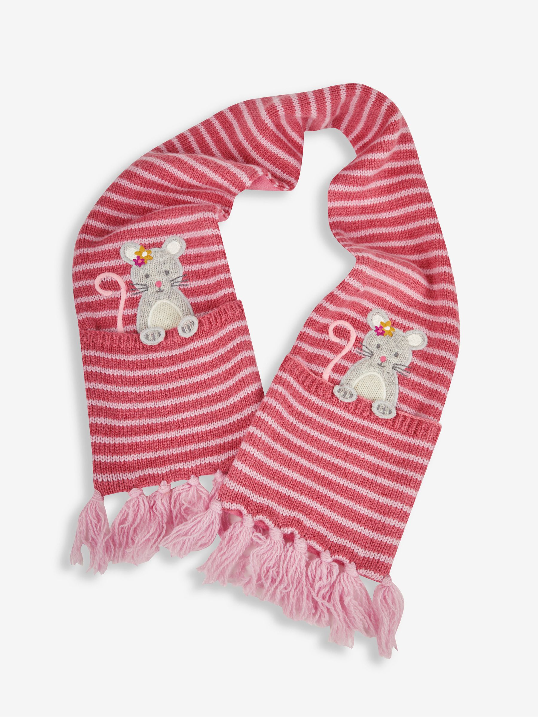 Peeping Mouse Scarf in Pink - Image 1 of 3