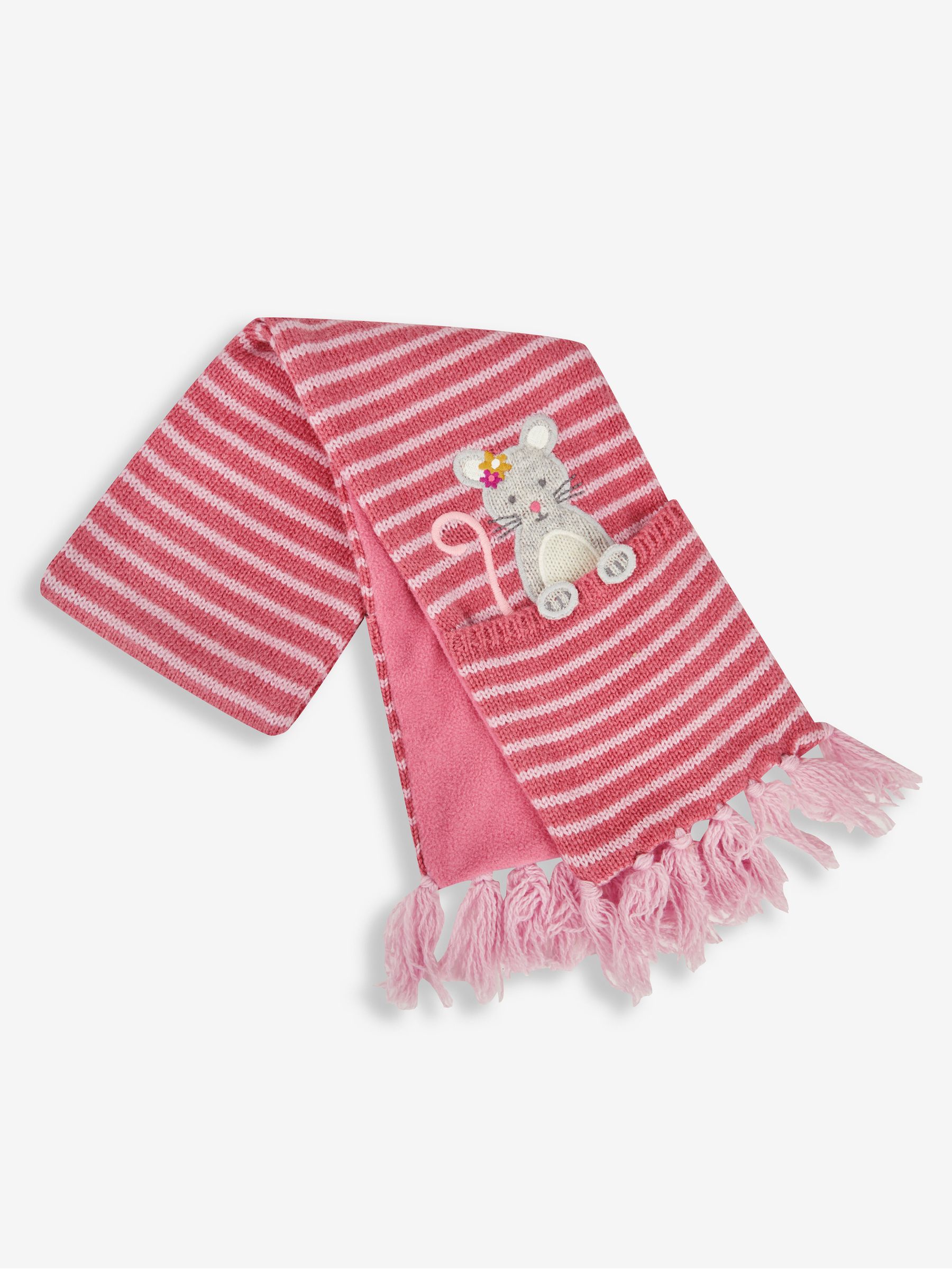 Peeping Mouse Scarf in Pink - Image 2 of 3