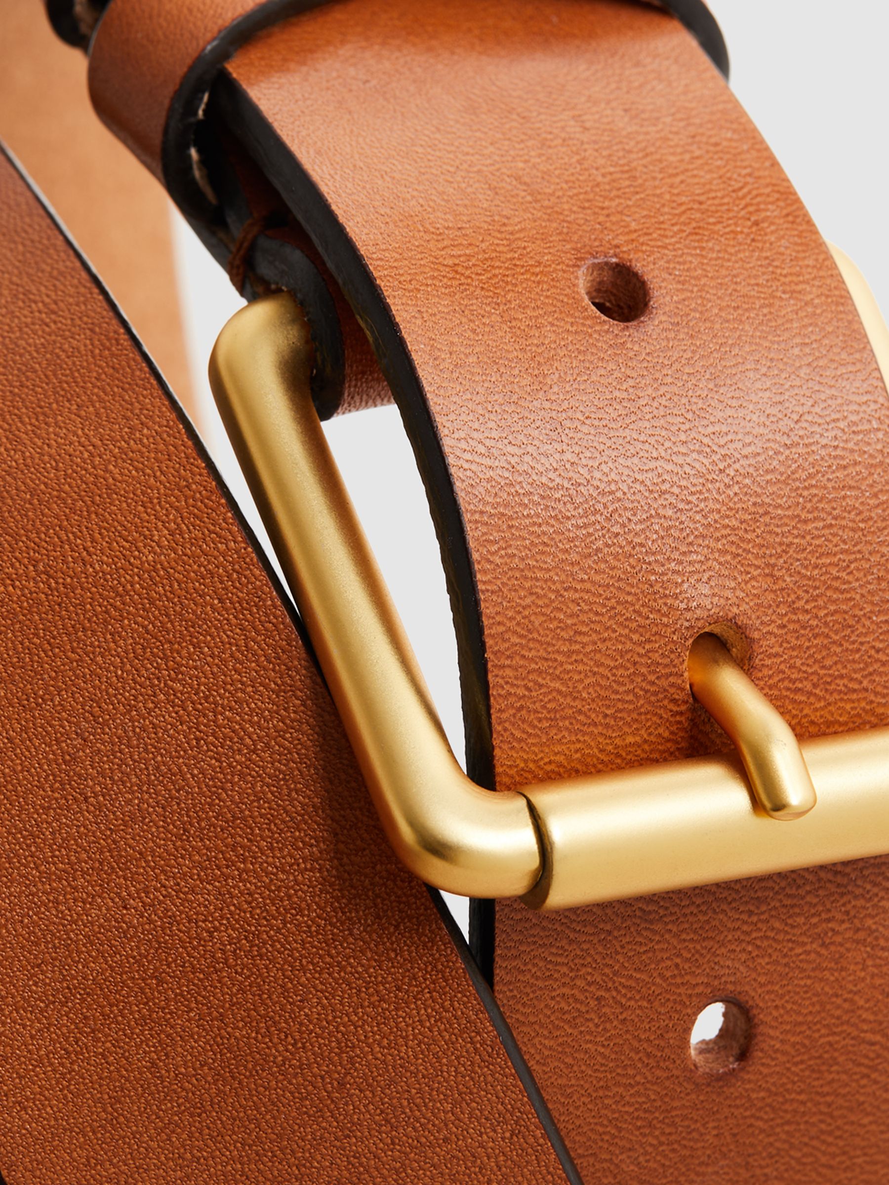 Leather Buckle Belt in Tan - Image 4 of 4