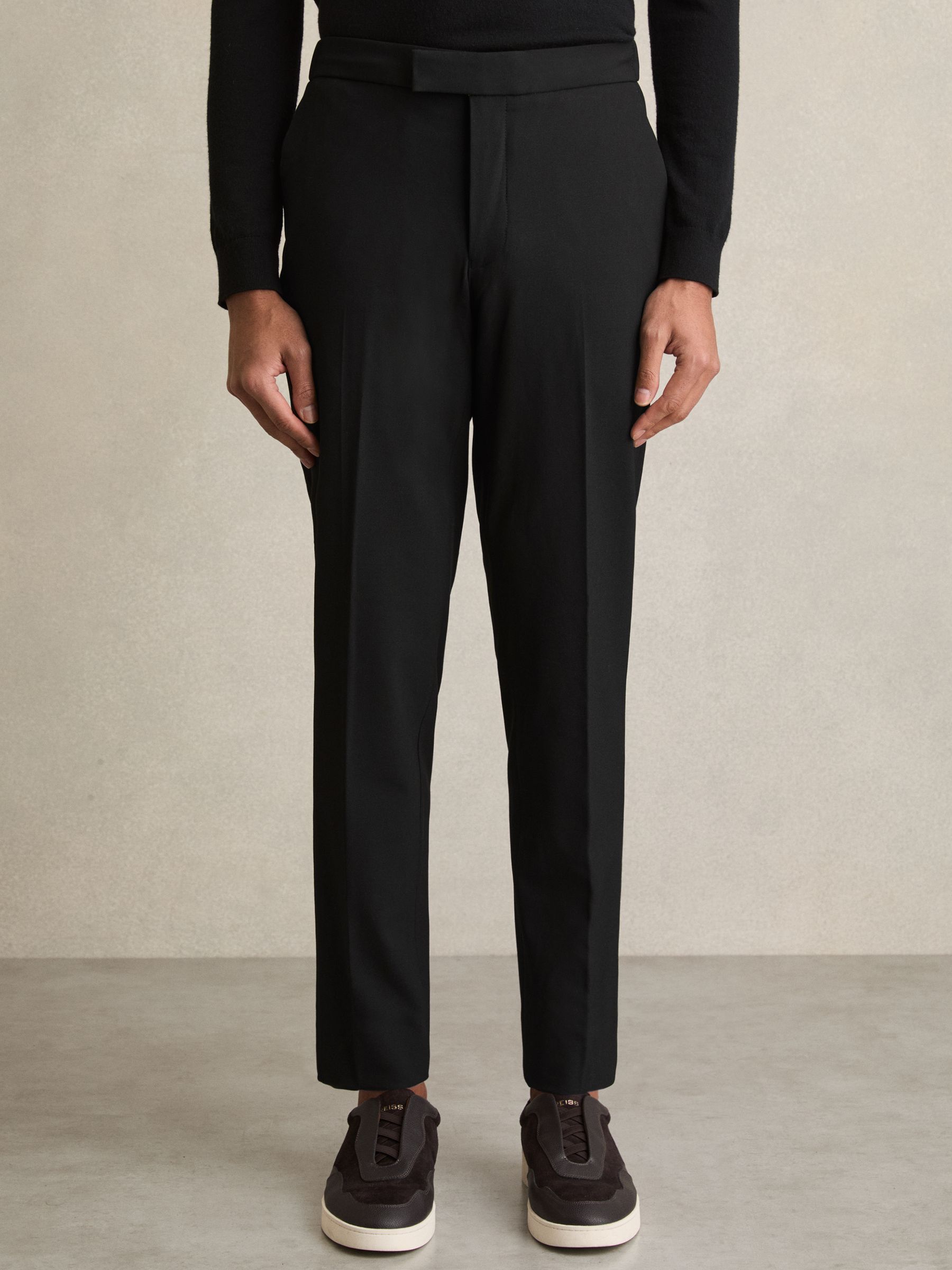 Slim-Fit Drawstring Trousers in Black - image 3
