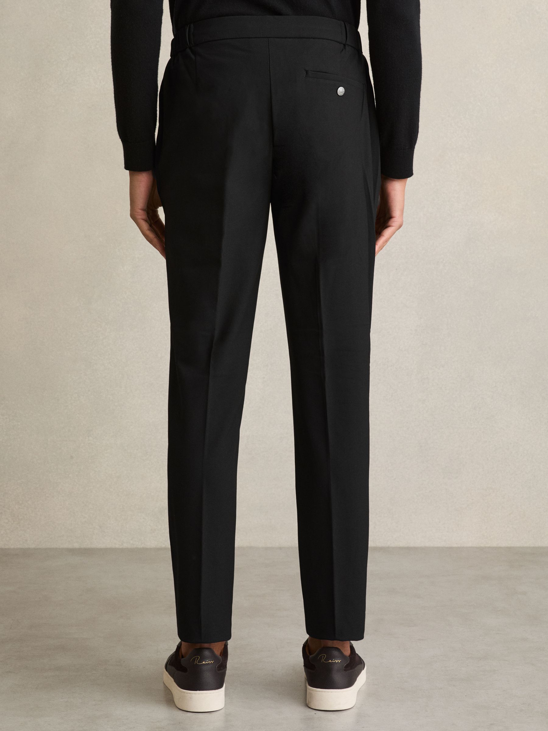 Slim-Fit Drawstring Trousers in Black - Image 5 of 6