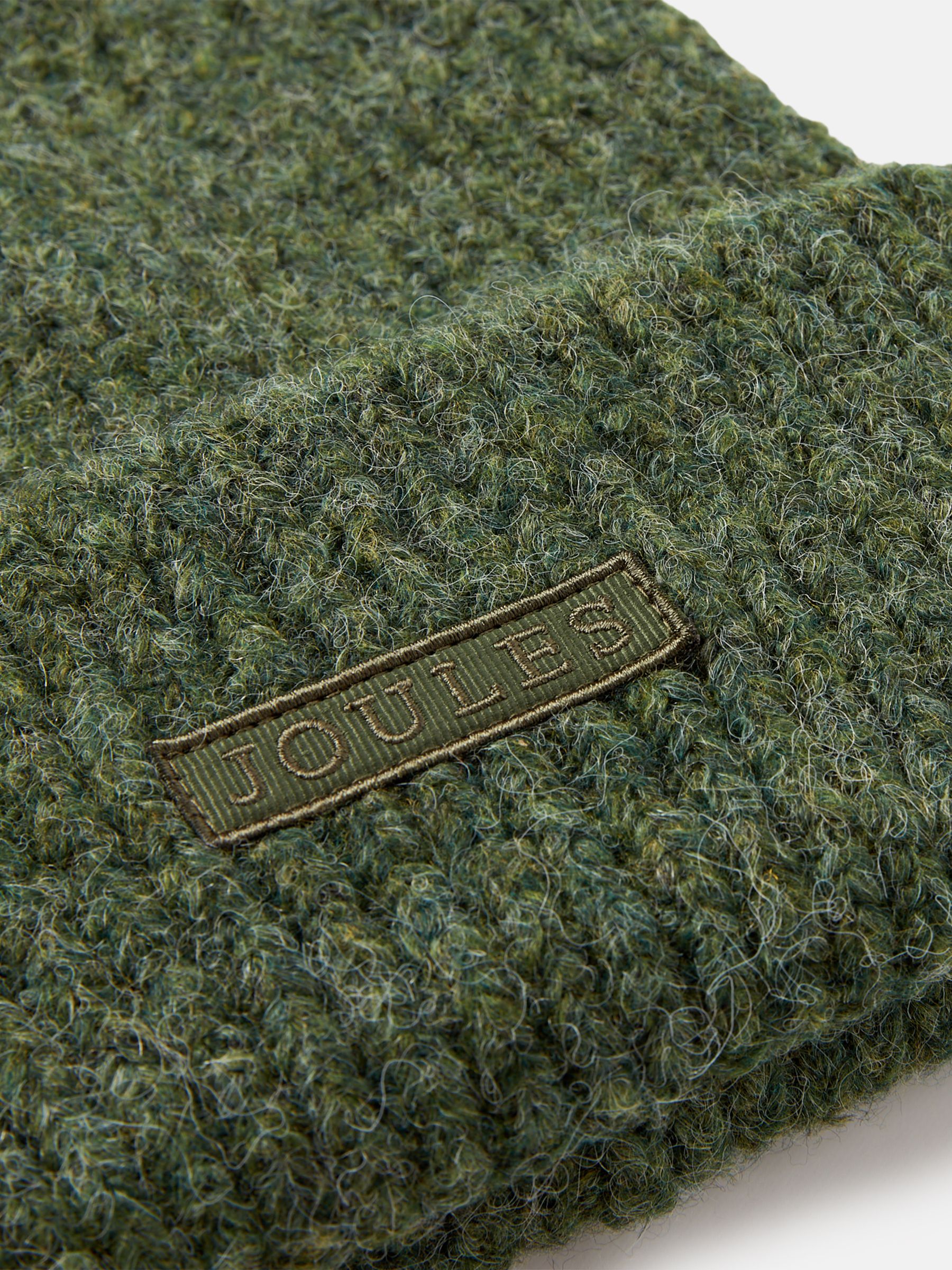 Eloise Green Oversized Knitted Beanie Hat - Image 6 of 6