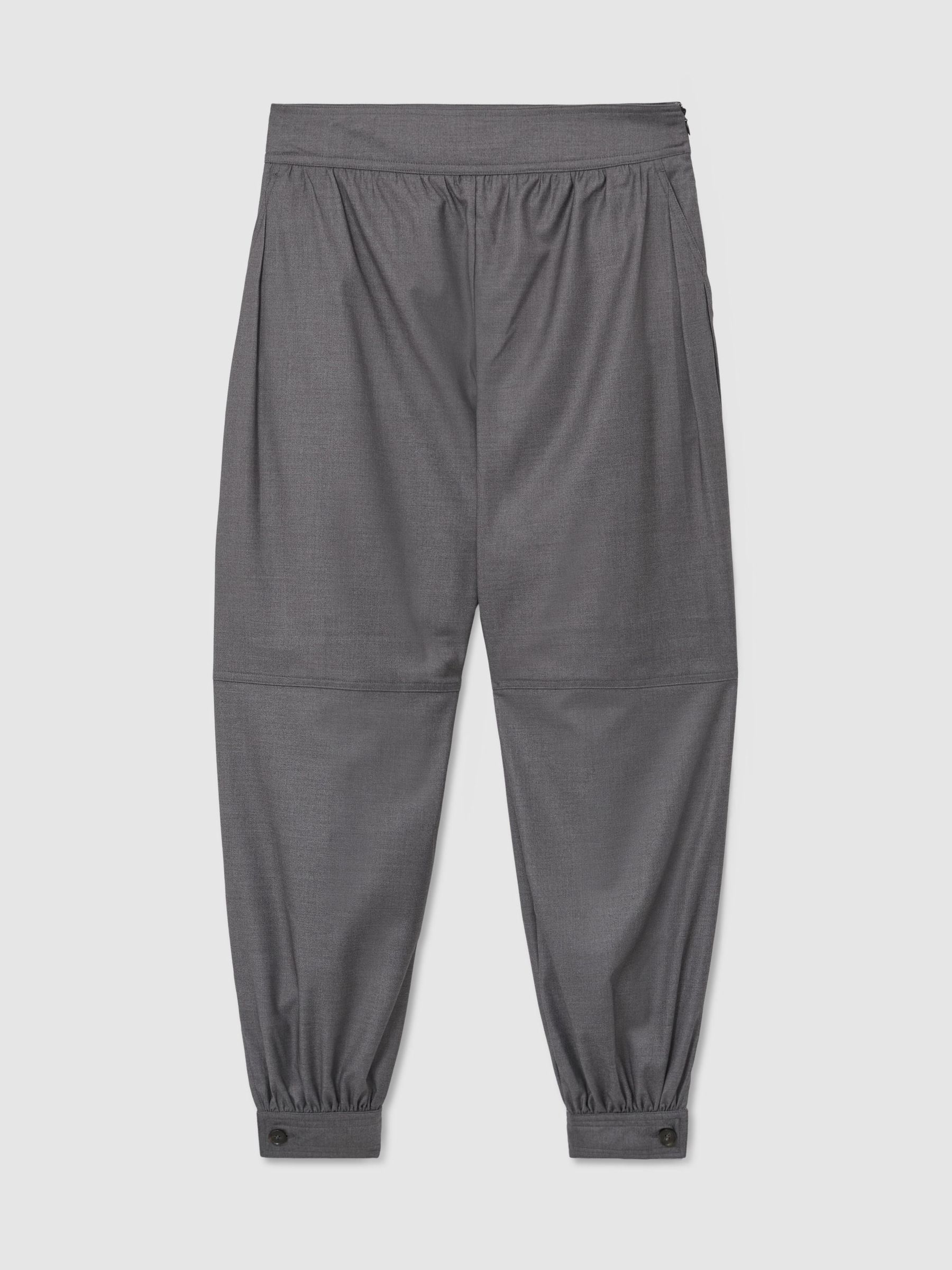 Petite Cuffed Balloon-Leg Trousers in Grey - Image 2 of 8