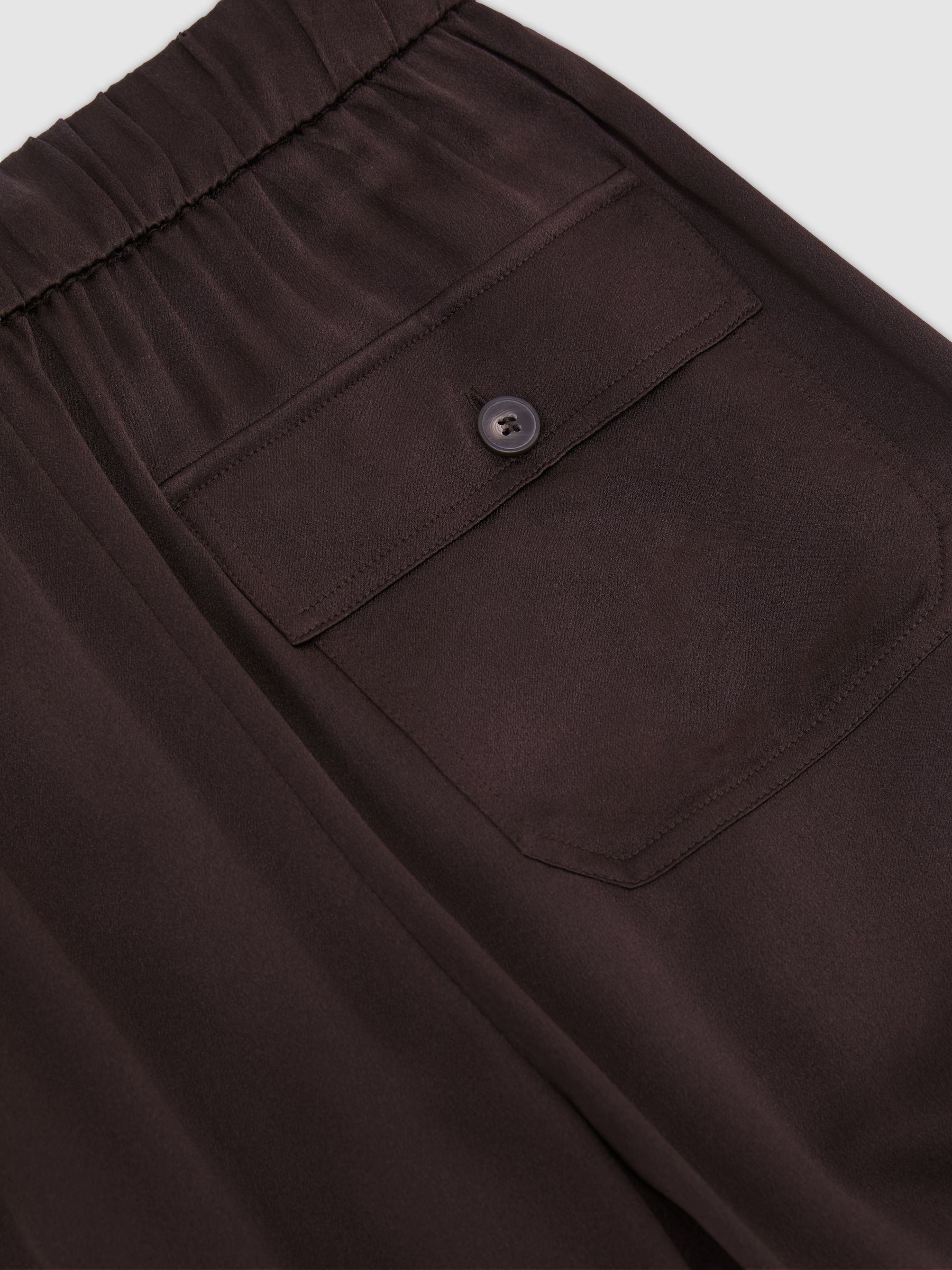 Silk Wide-Leg Trousers in Grape Burgundy - Image 8 of 8